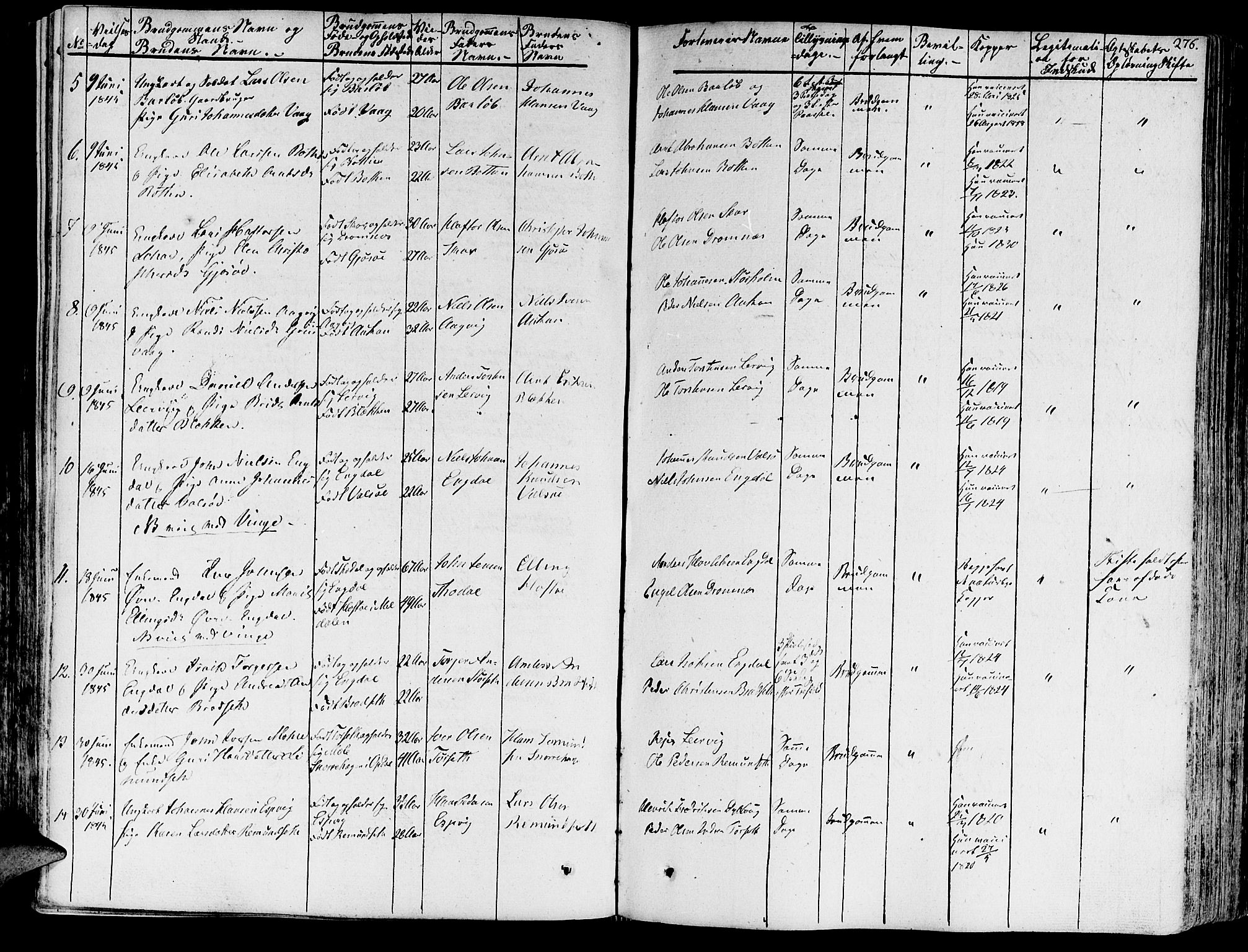 Ministerialprotokoller, klokkerbøker og fødselsregistre - Møre og Romsdal, AV/SAT-A-1454/578/L0904: Parish register (official) no. 578A03, 1836-1858, p. 276