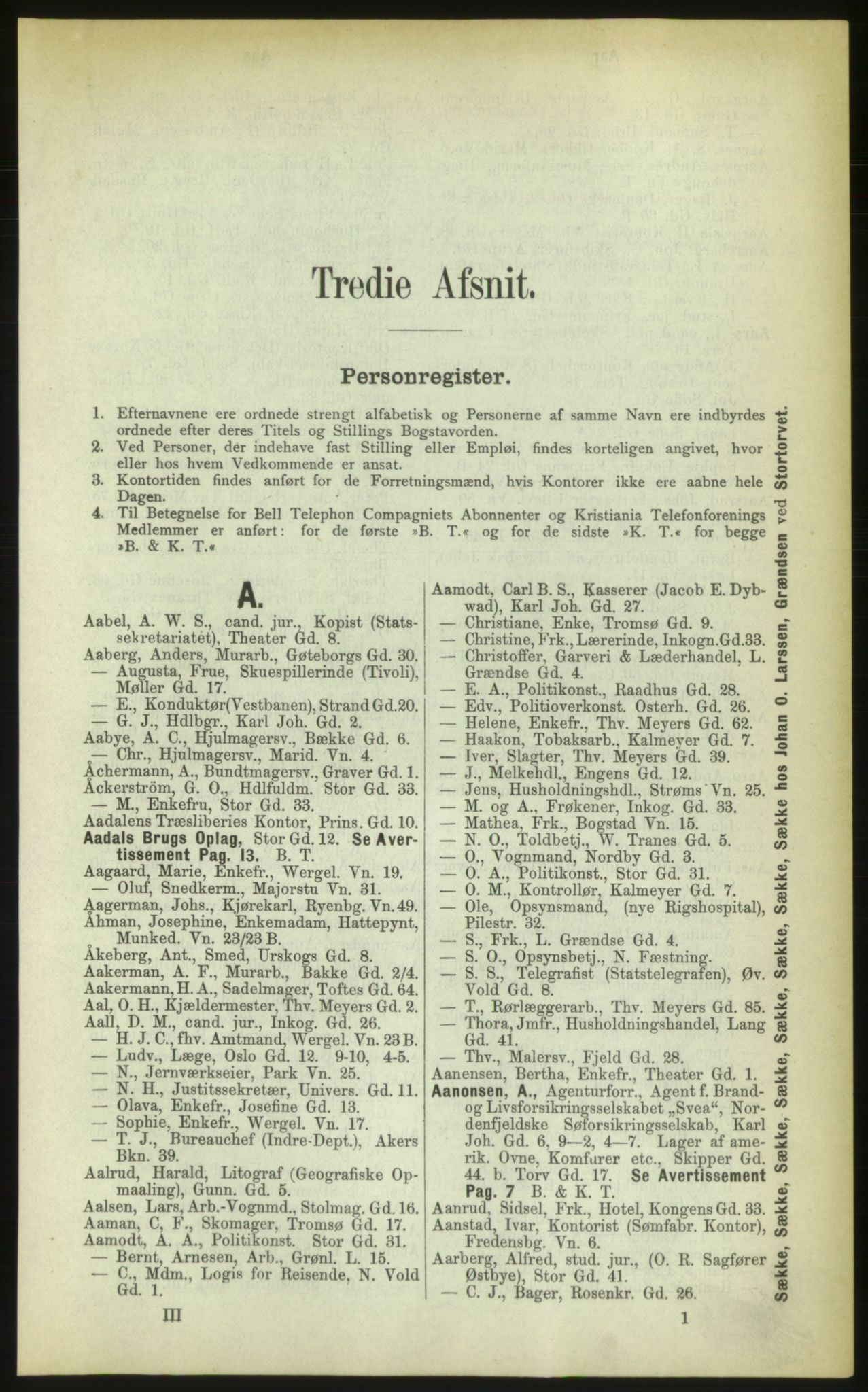 Kristiania/Oslo adressebok, PUBL/-, 1883, p. 1
