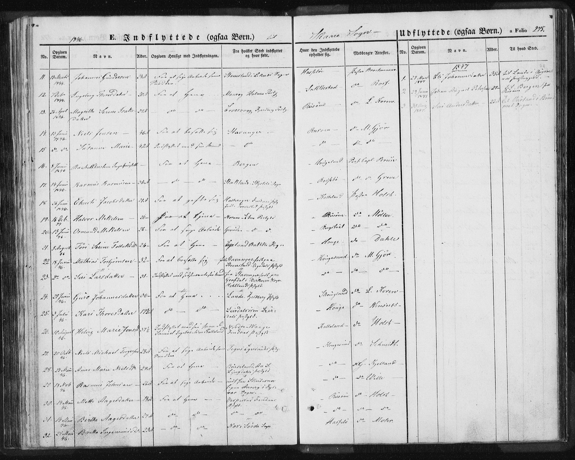 Torvastad sokneprestkontor, AV/SAST-A -101857/H/Ha/Haa/L0006: Parish register (official) no. A 6, 1836-1847, p. 275