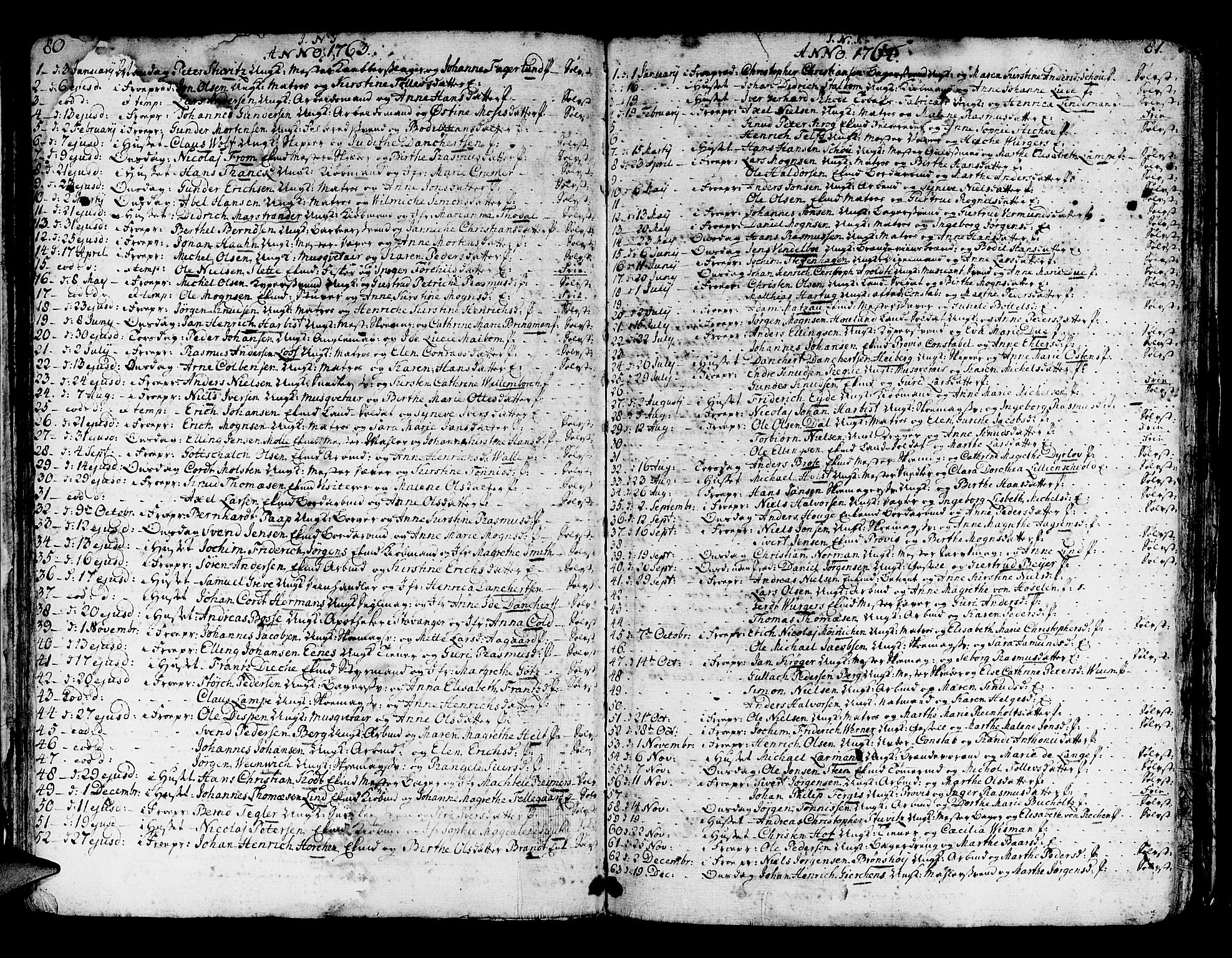 Domkirken sokneprestembete, AV/SAB-A-74801/H/Haa/L0007: Parish register (official) no. A 7, 1725-1826, p. 80-81