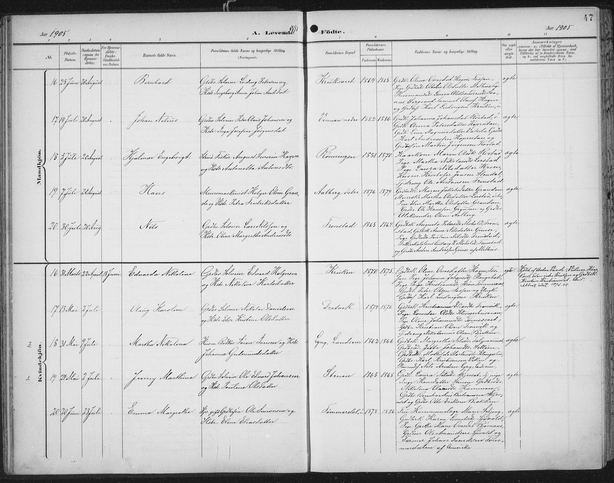 Ministerialprotokoller, klokkerbøker og fødselsregistre - Nord-Trøndelag, AV/SAT-A-1458/701/L0011: Parish register (official) no. 701A11, 1899-1915, p. 47