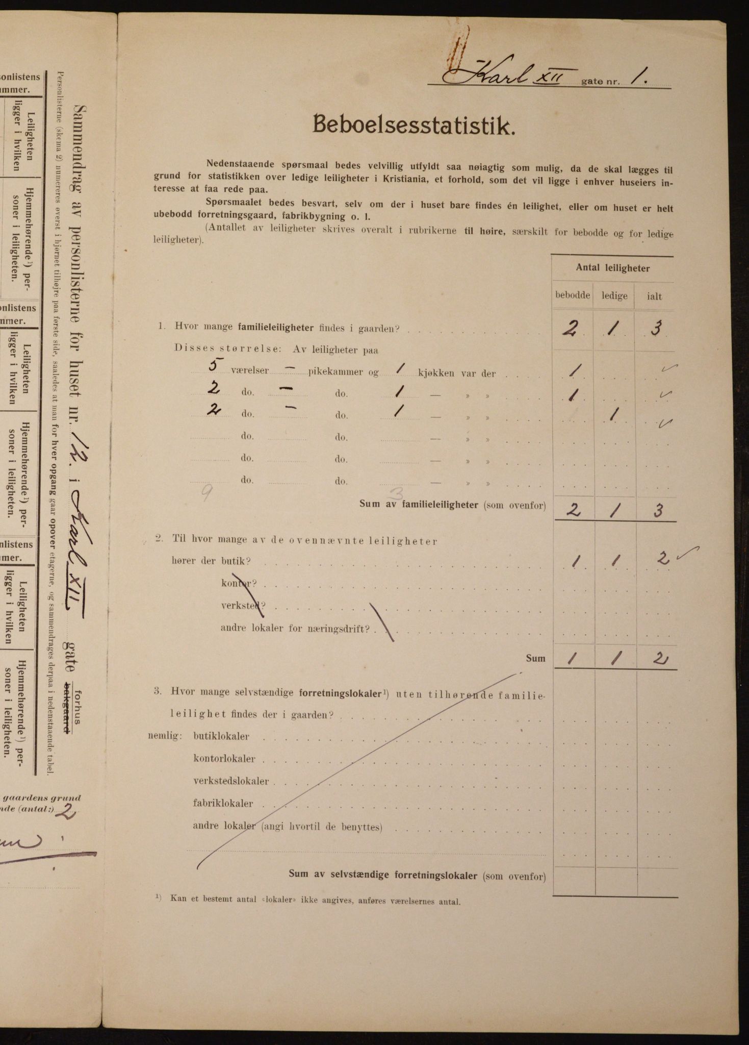 OBA, Municipal Census 1910 for Kristiania, 1910, p. 46855