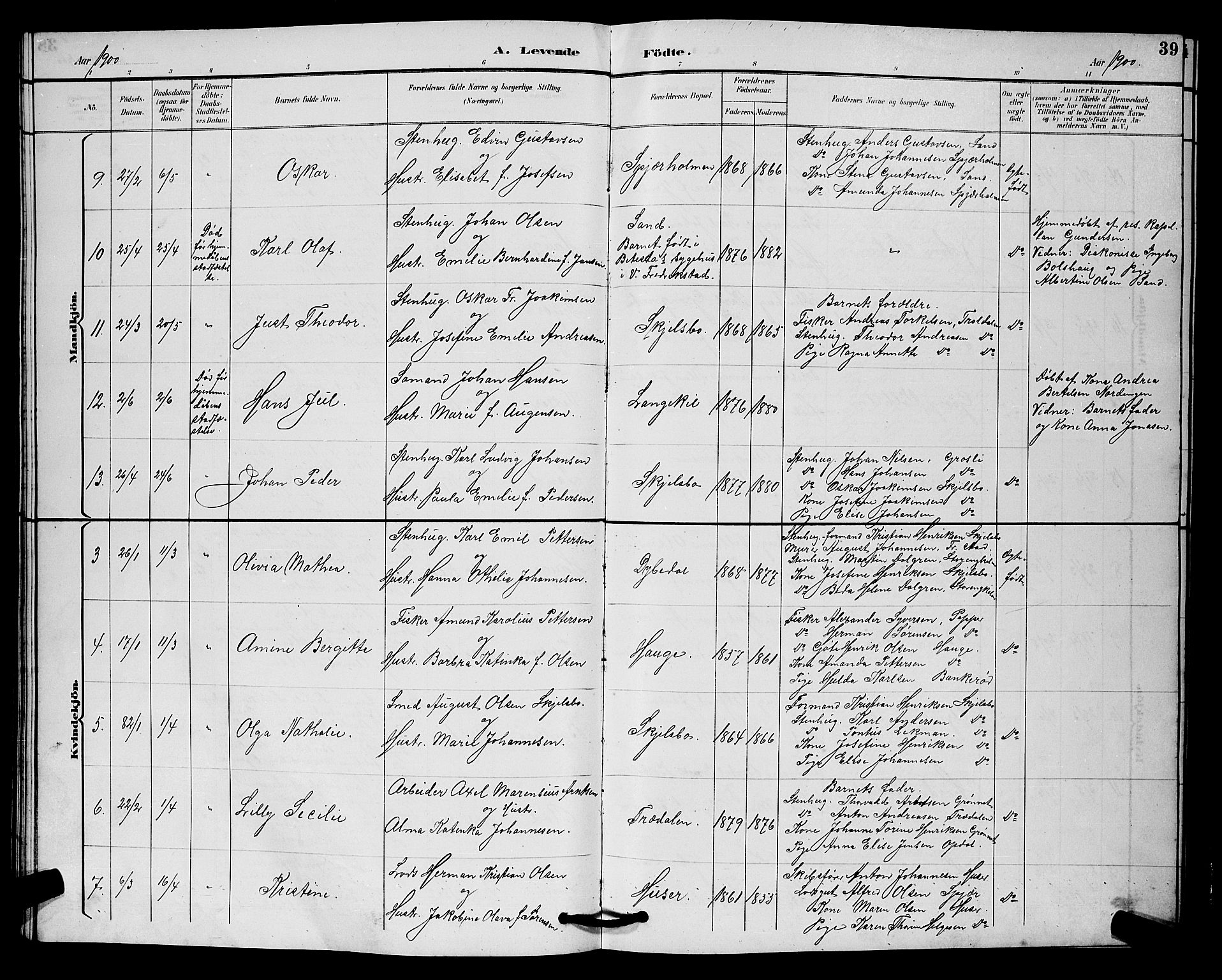 Hvaler prestekontor Kirkebøker, AV/SAO-A-2001/G/Gb/L0001: Parish register (copy) no. II 1, 1892-1904, p. 39