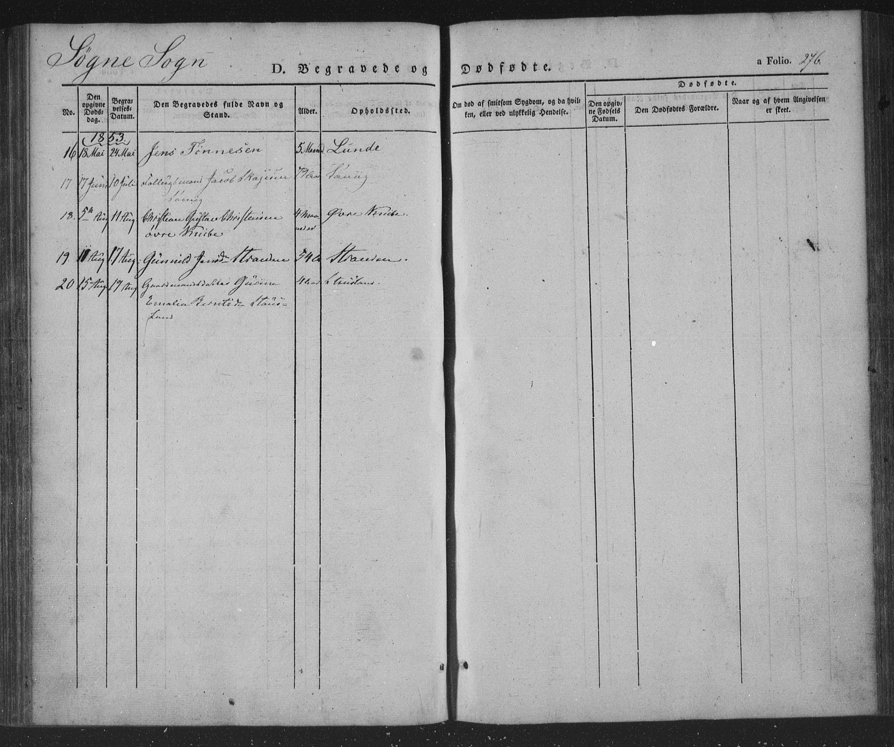 Søgne sokneprestkontor, AV/SAK-1111-0037/F/Fa/Fab/L0009: Parish register (official) no. A 9, 1838-1853, p. 276