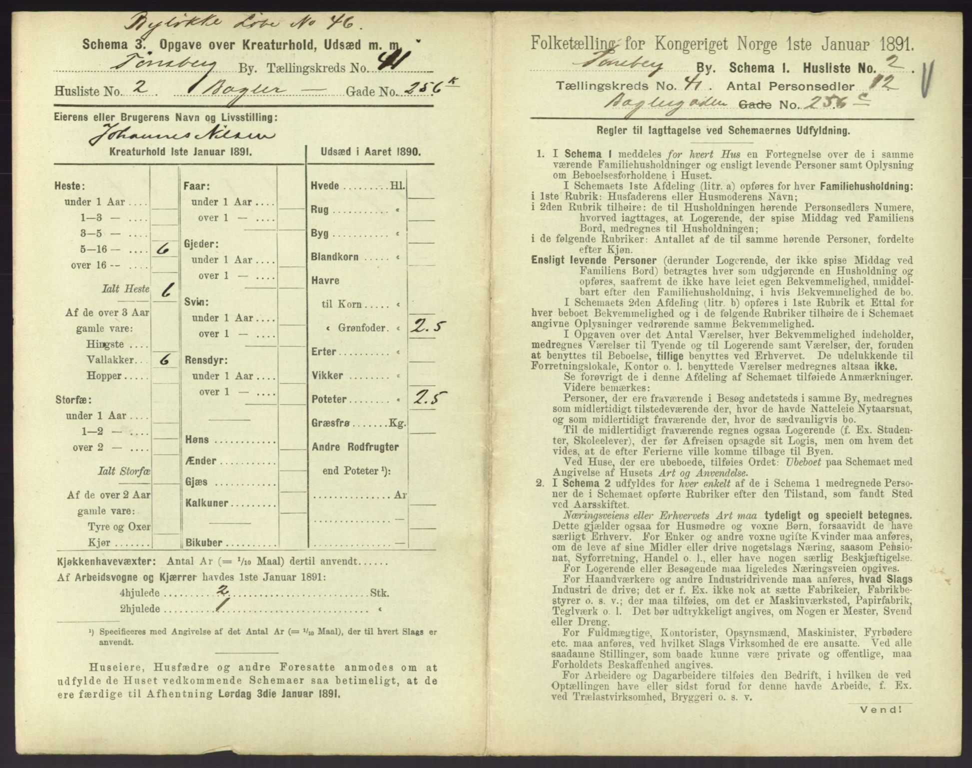 RA, 1891 census for 0705 Tønsberg, 1891, p. 1150