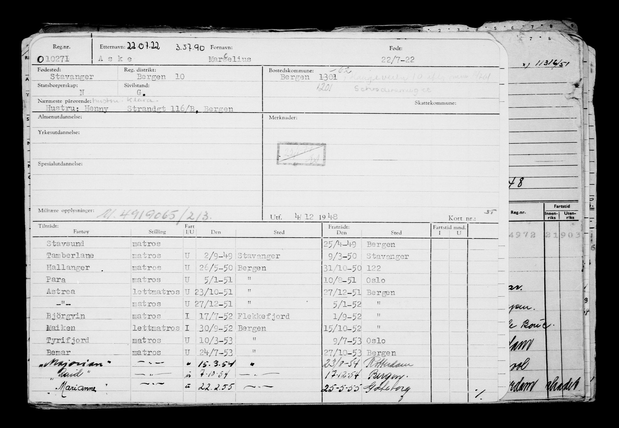 Direktoratet for sjømenn, AV/RA-S-3545/G/Gb/L0209: Hovedkort, 1922, p. 13