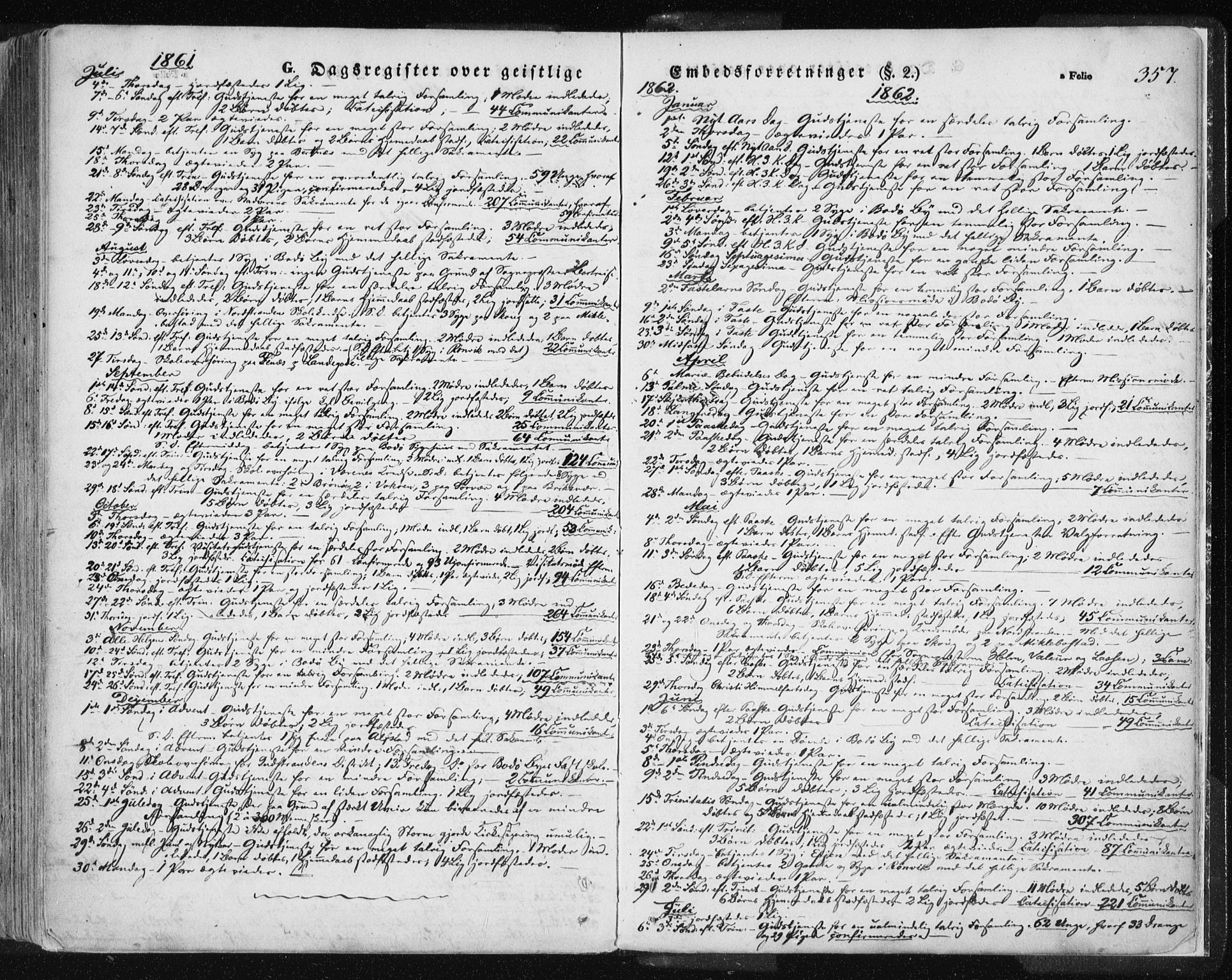 Ministerialprotokoller, klokkerbøker og fødselsregistre - Nordland, SAT/A-1459/801/L0007: Parish register (official) no. 801A07, 1845-1863, p. 357
