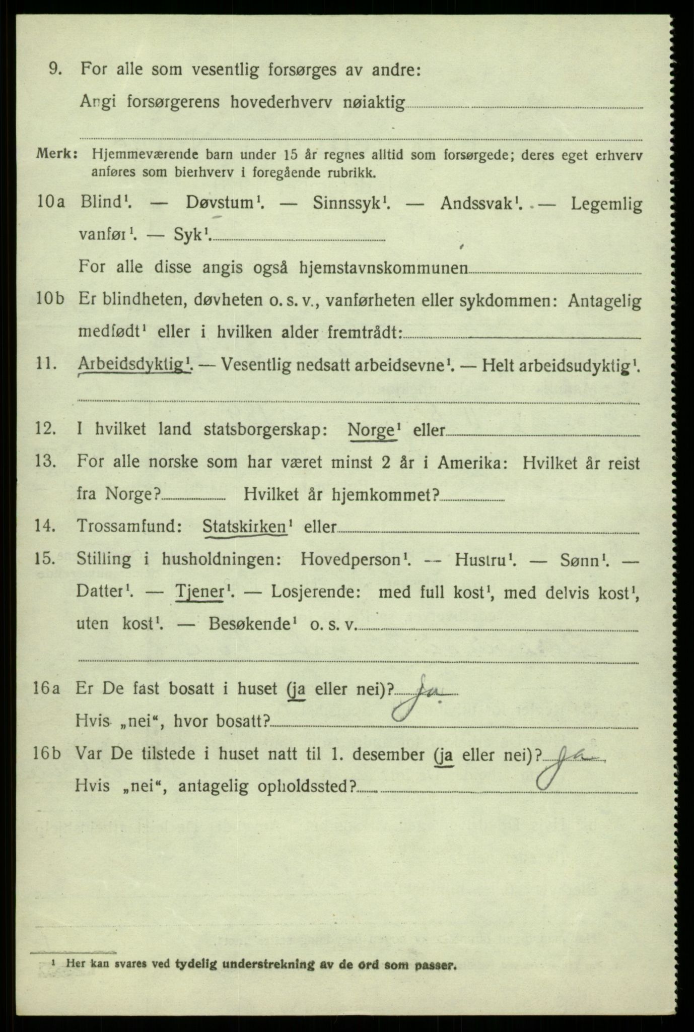 SAB, 1920 census for Kvam, 1920, p. 2014