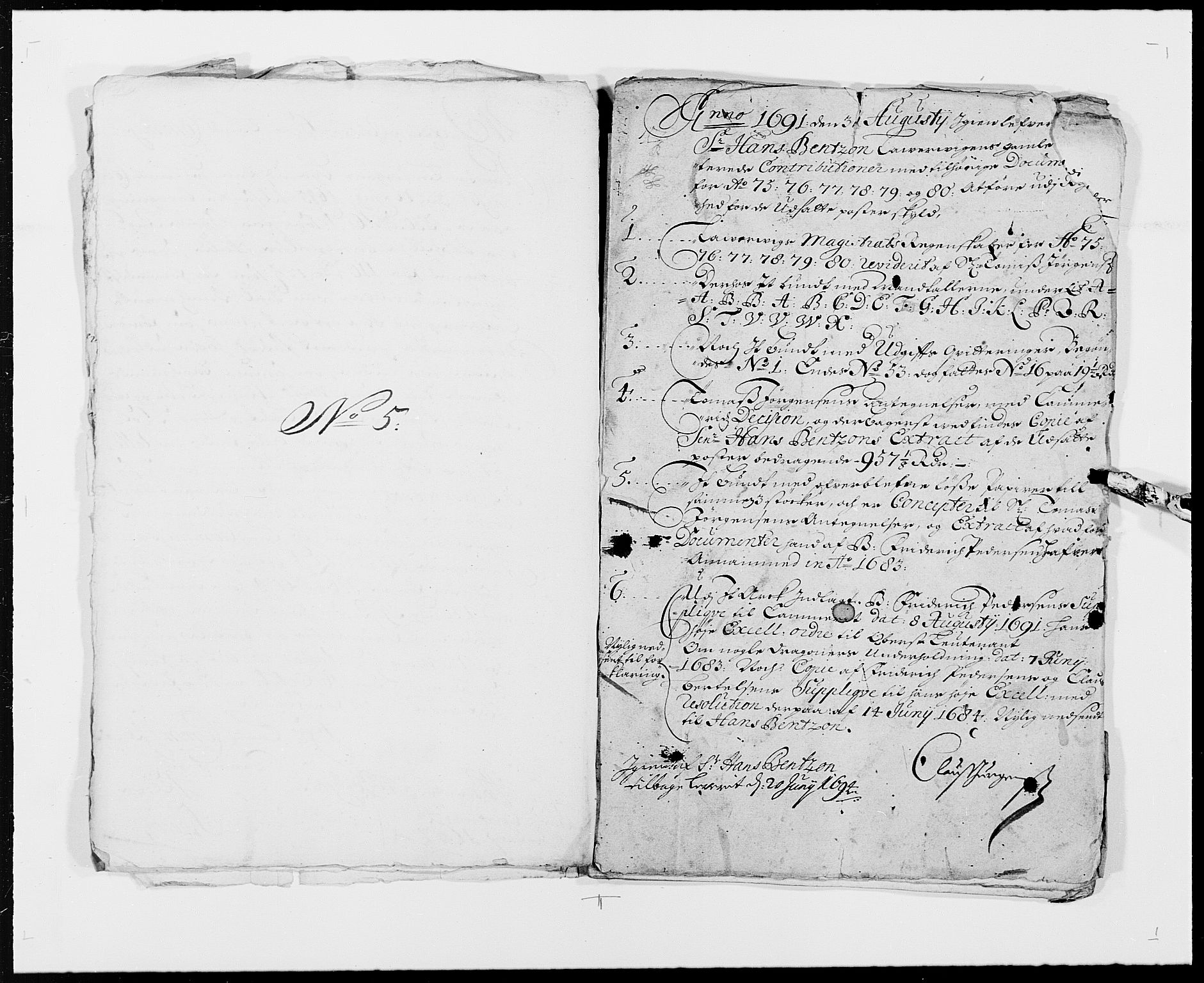 Rentekammeret inntil 1814, Reviderte regnskaper, Byregnskaper, RA/EA-4066/R/Ri/L0177: [I1] Kontribusjonsregnskap, 1675-1689, p. 316