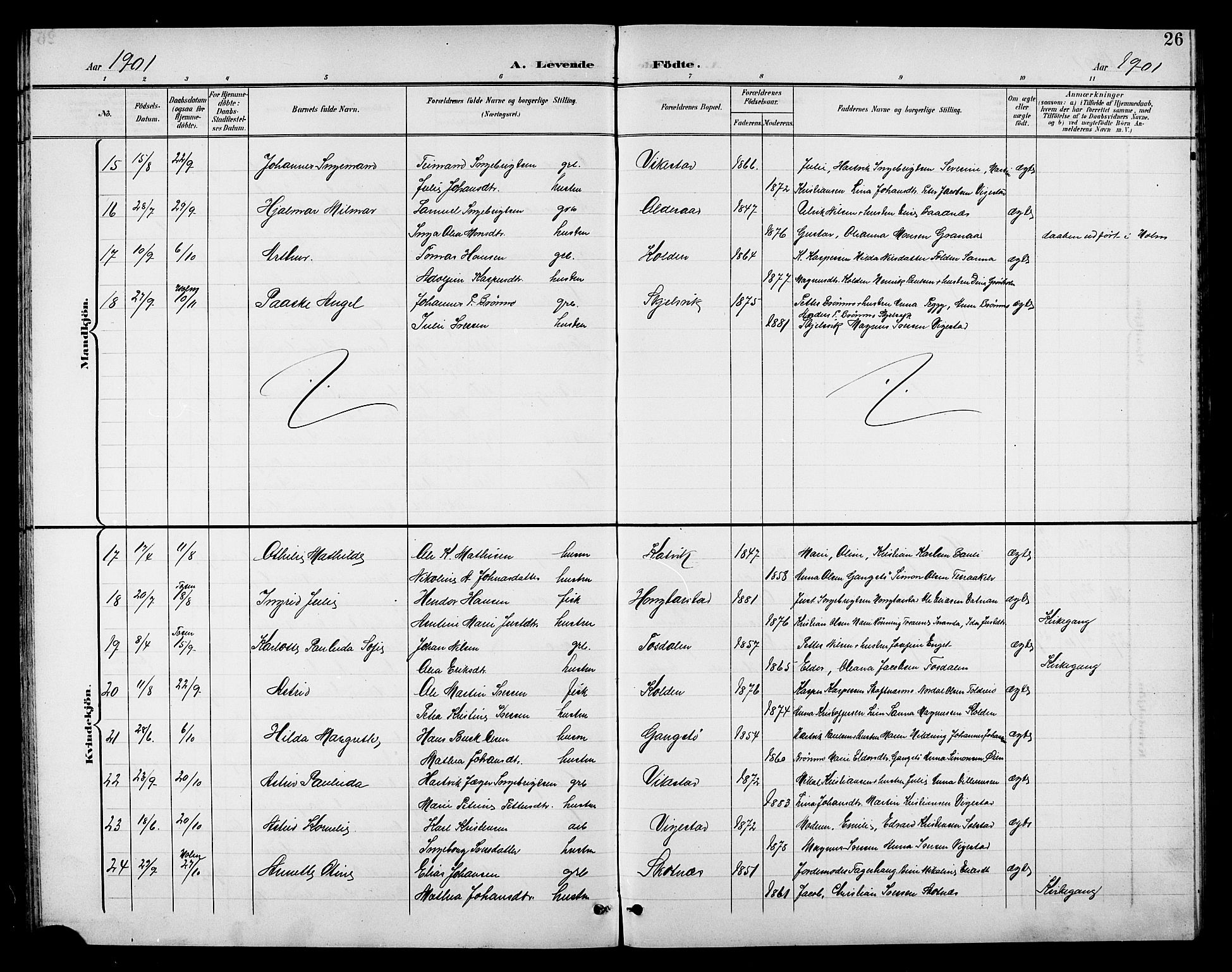 Ministerialprotokoller, klokkerbøker og fødselsregistre - Nordland, AV/SAT-A-1459/810/L0161: Parish register (copy) no. 810C04, 1897-1910, p. 26