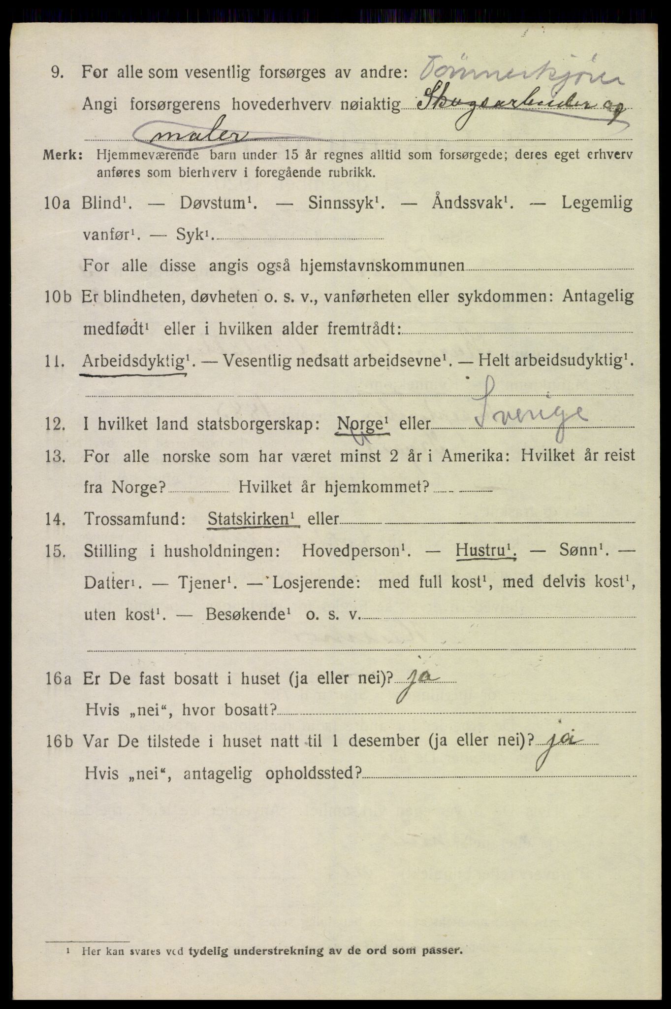 SAH, 1920 census for Trysil, 1920, p. 4418