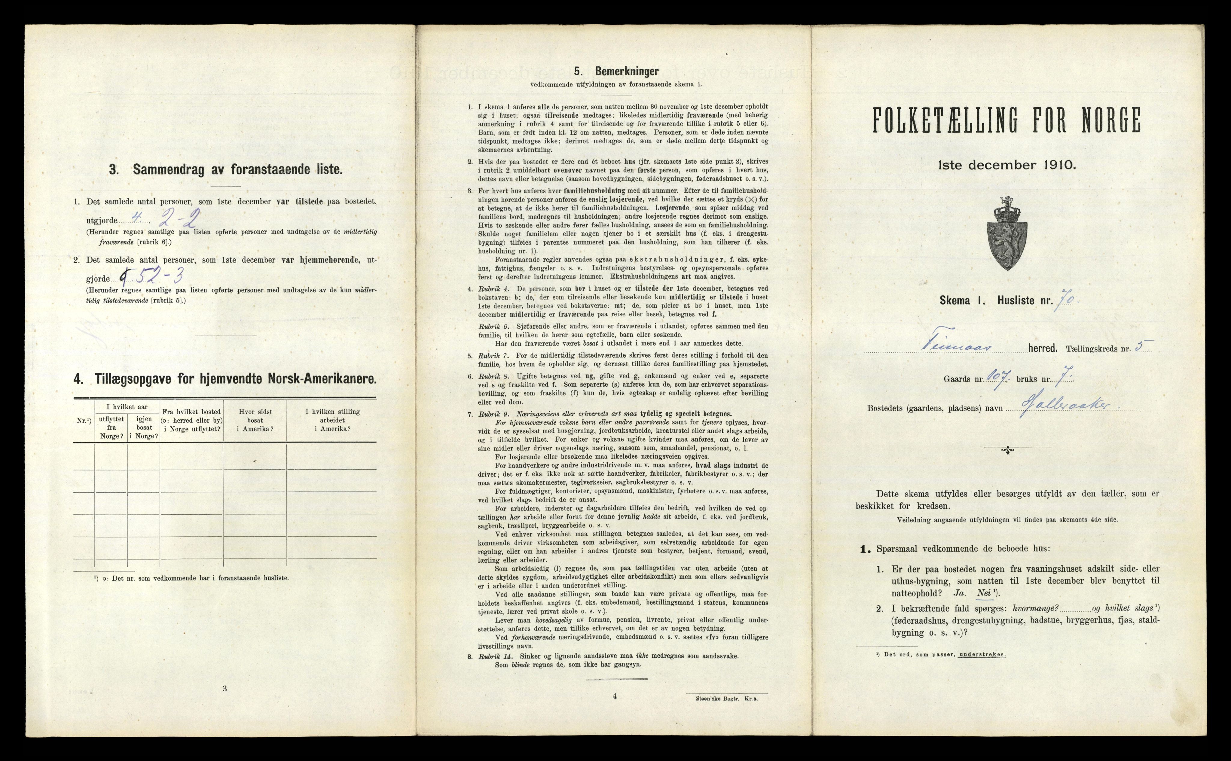 RA, 1910 census for Finnås, 1910, p. 636