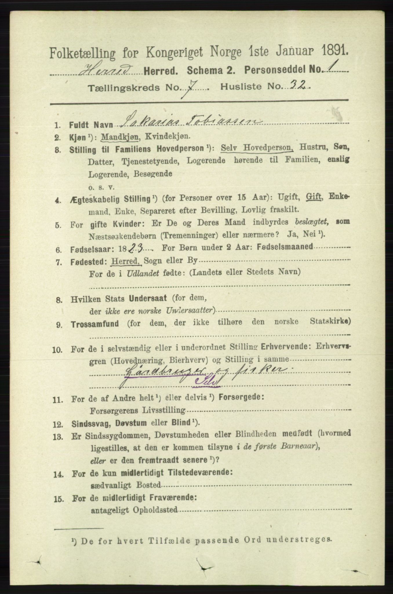 RA, 1891 census for 1039 Herad, 1891, p. 2968