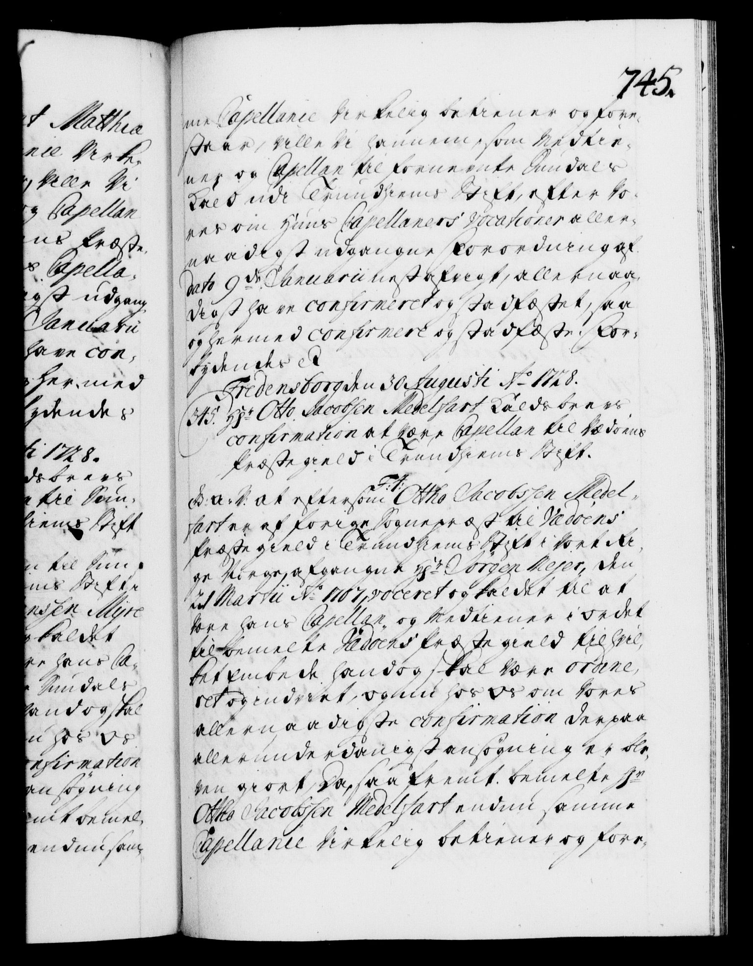Danske Kanselli 1572-1799, RA/EA-3023/F/Fc/Fca/Fcaa/L0025: Norske registre, 1726-1728, p. 745a