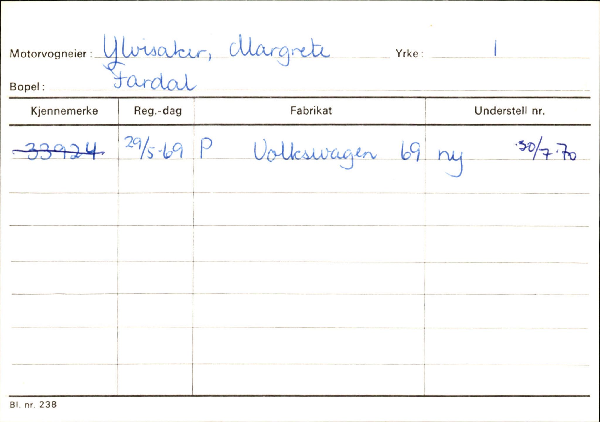 Statens vegvesen, Sogn og Fjordane vegkontor, SAB/A-5301/4/F/L0125: Eigarregister Sogndal V-Å. Aurland A-Å. Fjaler A-N, 1945-1975, p. 166