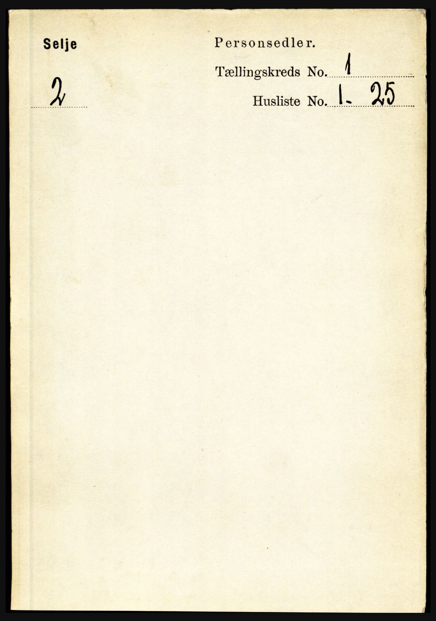 RA, 1891 census for 1441 Selje, 1891, p. 94