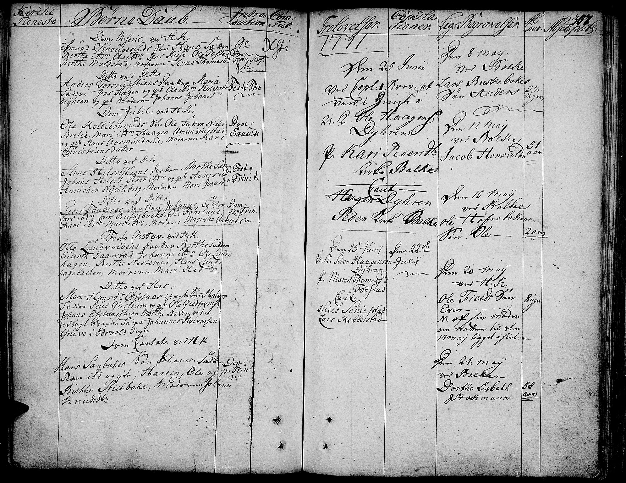 Toten prestekontor, SAH/PREST-102/H/Ha/Haa/L0005: Parish register (official) no. 5, 1761-1772, p. 307
