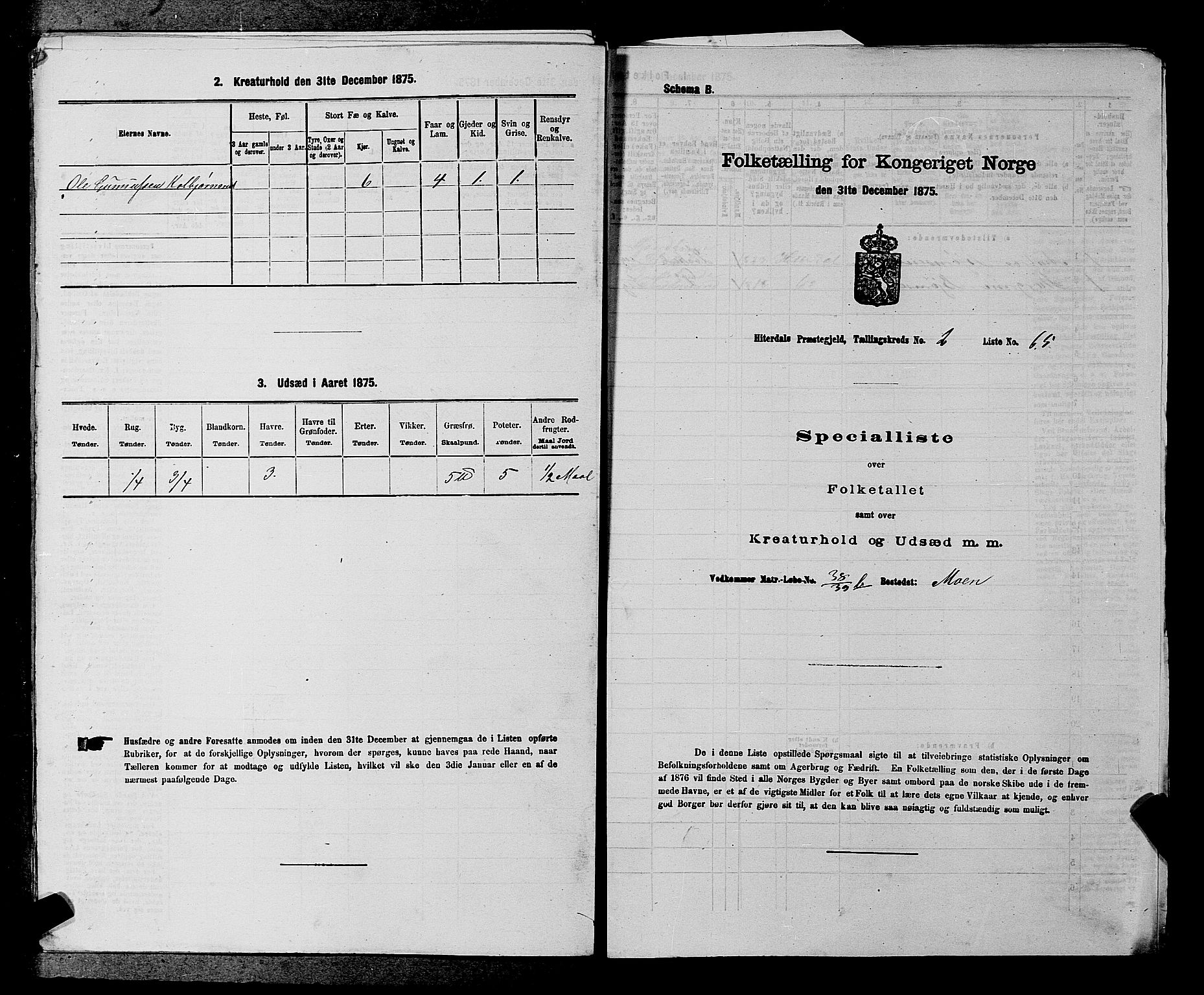 SAKO, 1875 census for 0823P Heddal, 1875, p. 346