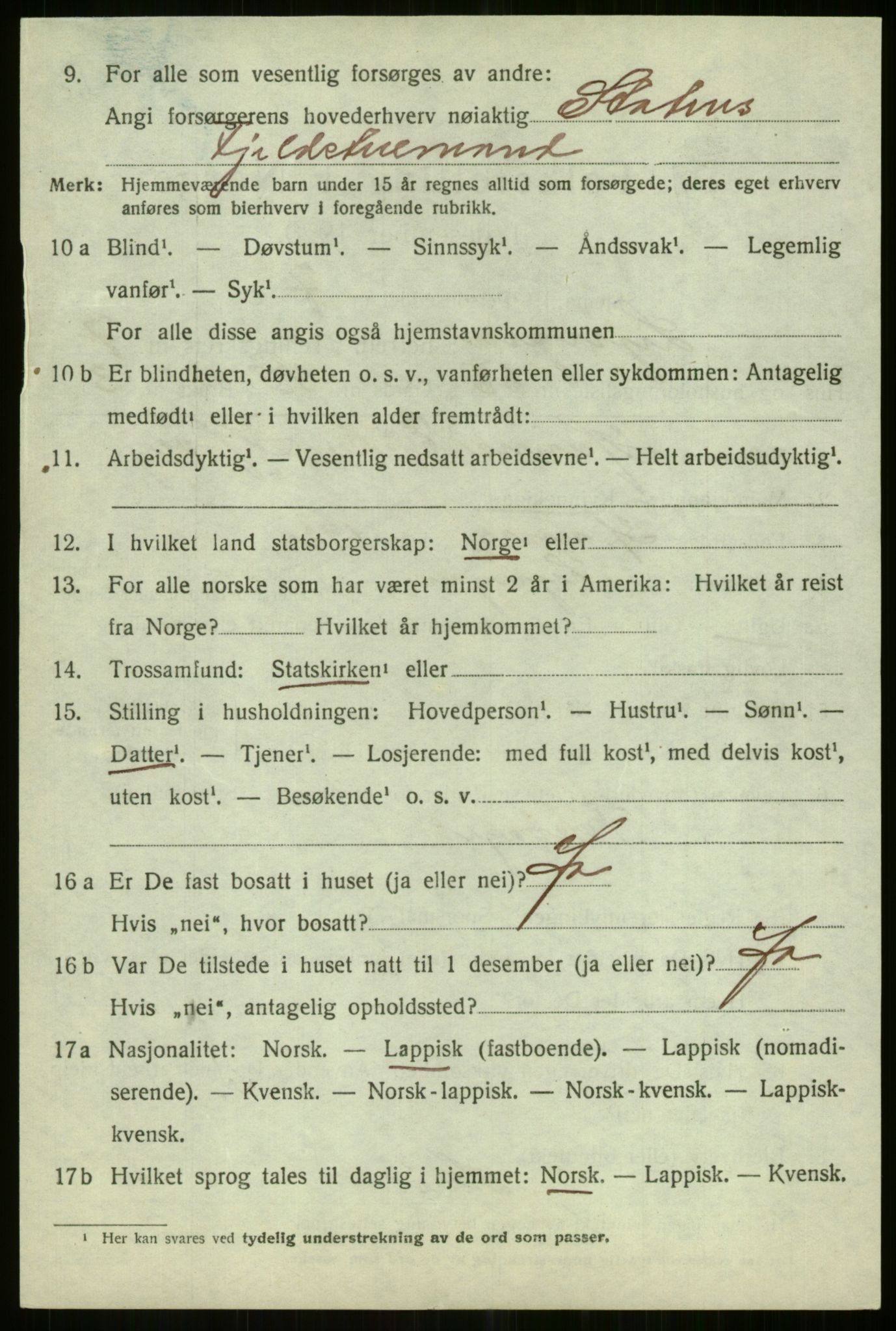 SATØ, 1920 census for Lyngen, 1920, p. 7335