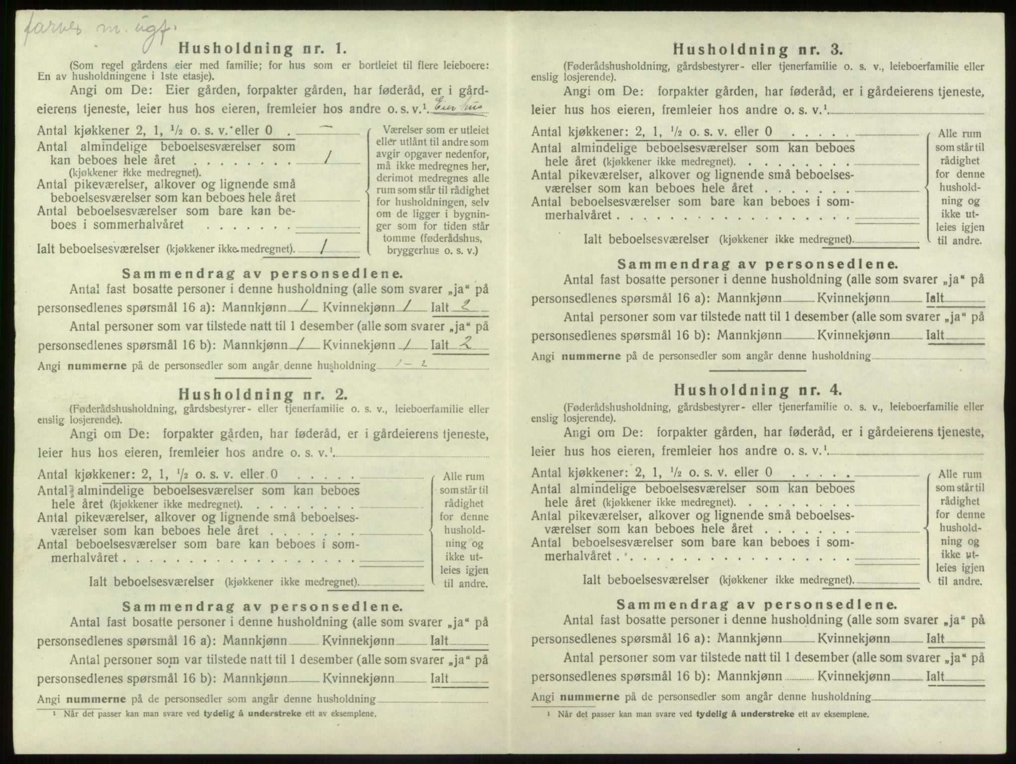 SAB, 1920 census for Jølster, 1920, p. 60