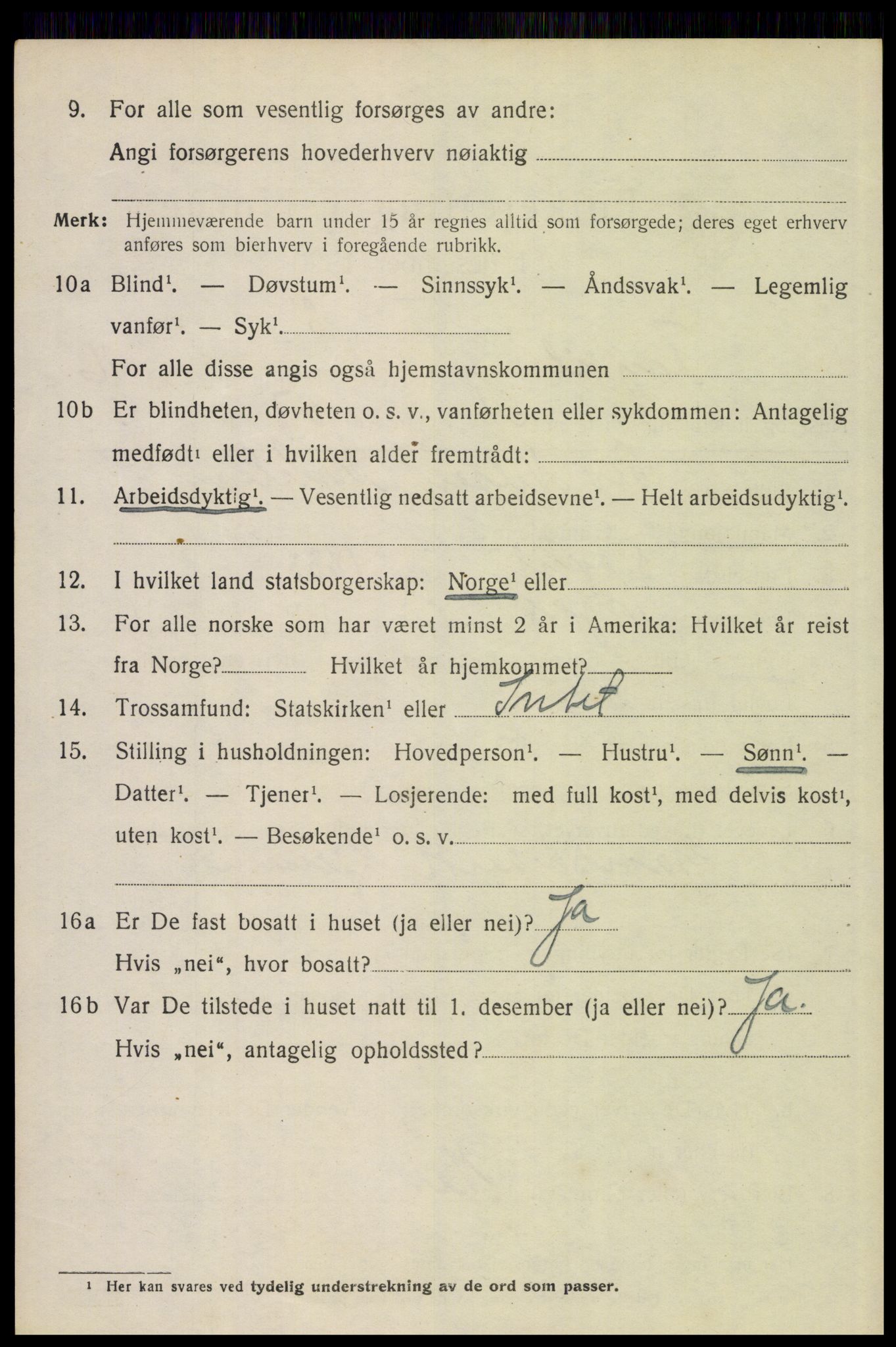 SAH, 1920 census for Trysil, 1920, p. 9778
