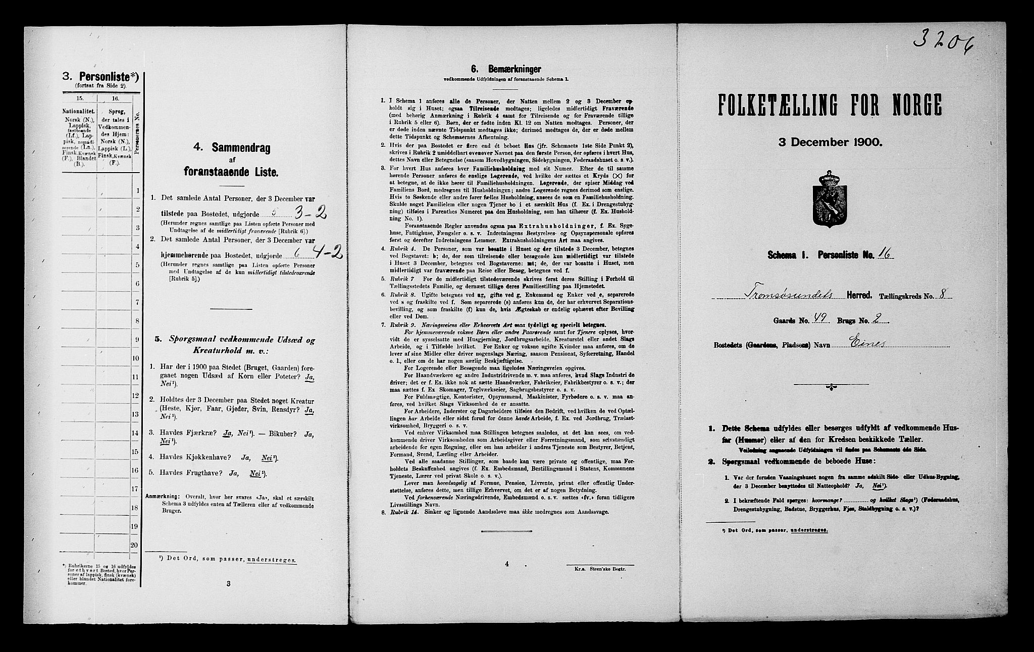 SATØ, 1900 census for Tromsøysund, 1900, p. 664