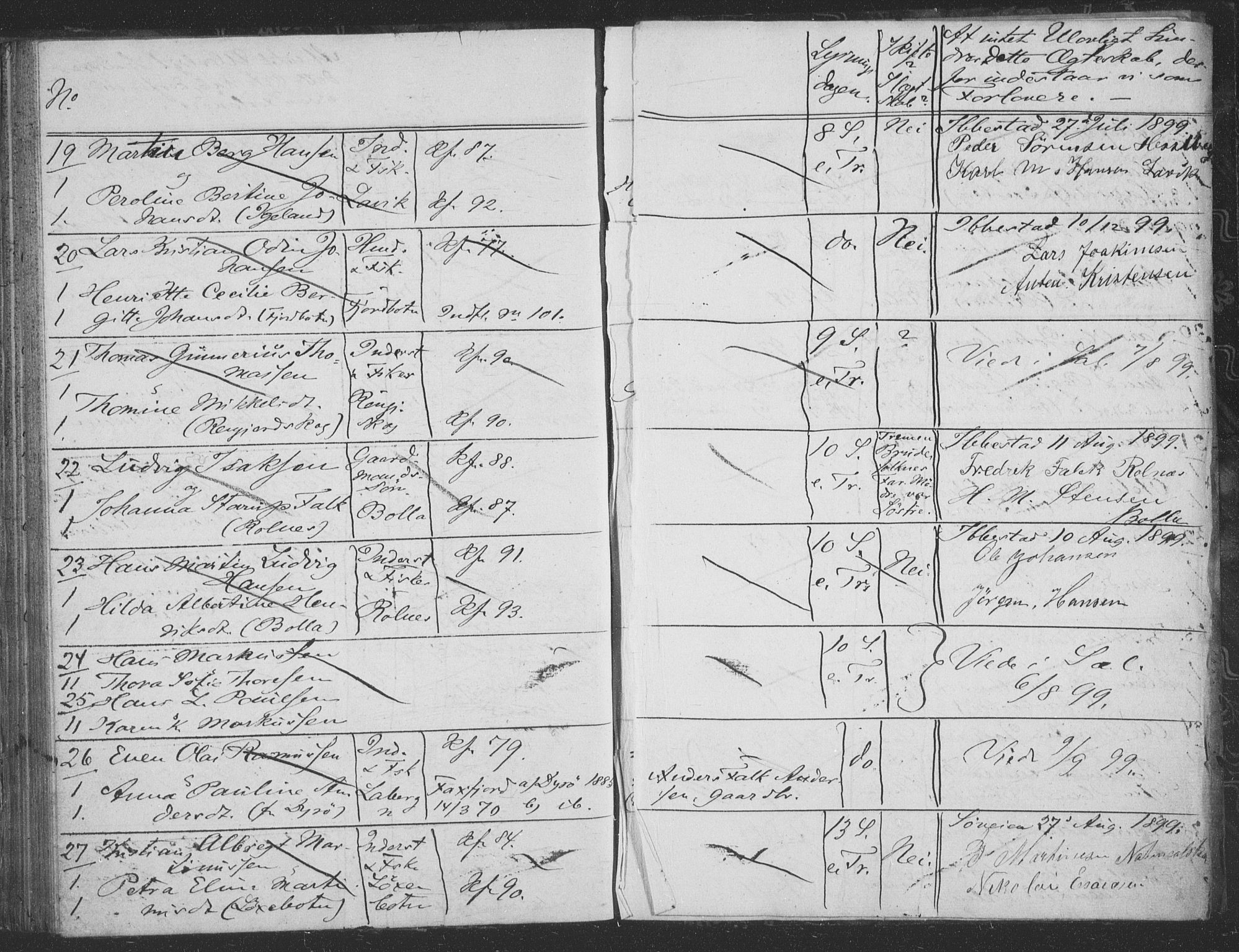 Ibestad sokneprestembete, AV/SATØ-S-0077/I/Ie/L0066: Banns register no. 66, 1888-1904