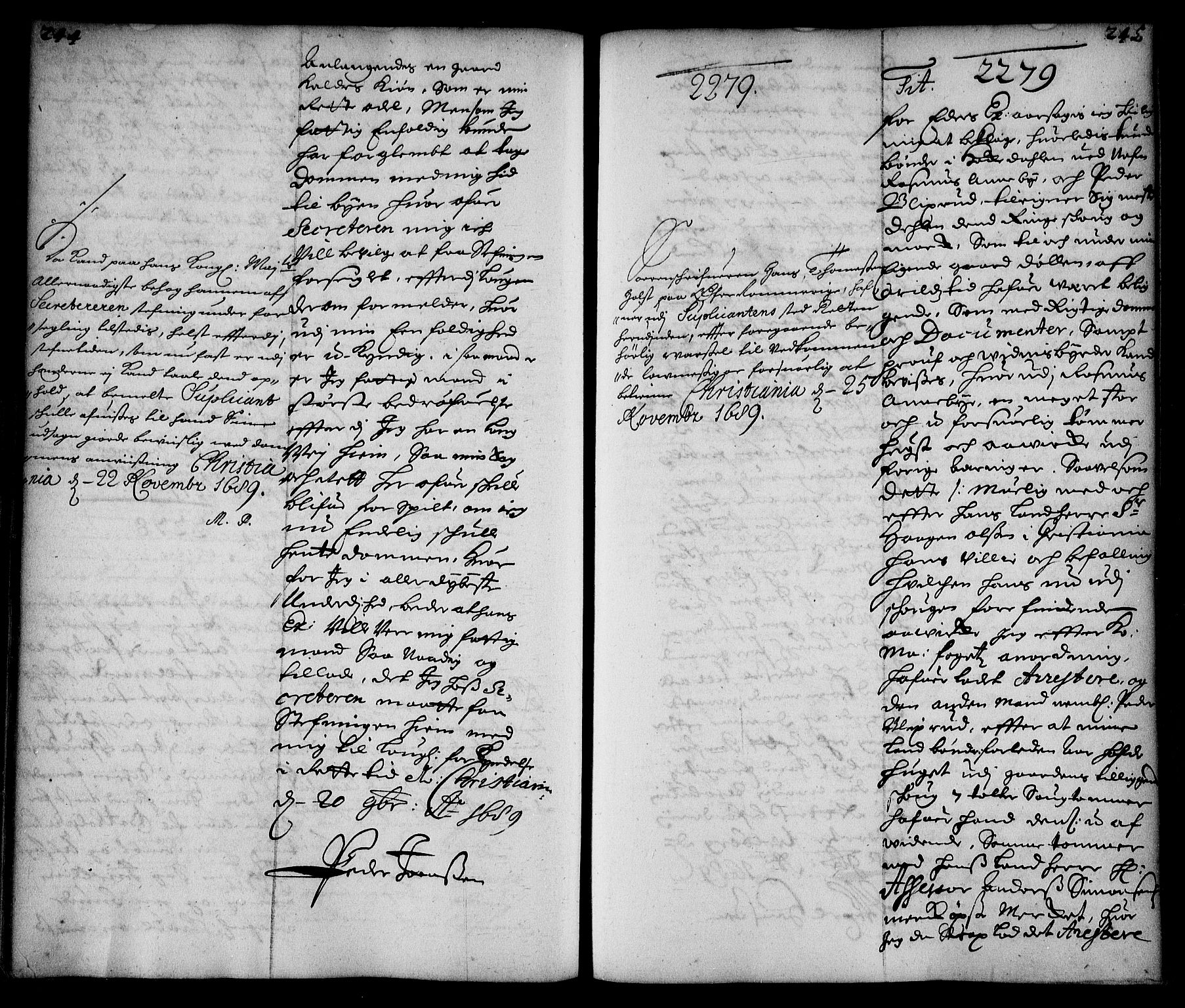 Stattholderembetet 1572-1771, AV/RA-EA-2870/Ae/L0007: Supplikasjons- og resolusjonsprotokoll, 1689-1691, p. 244-245