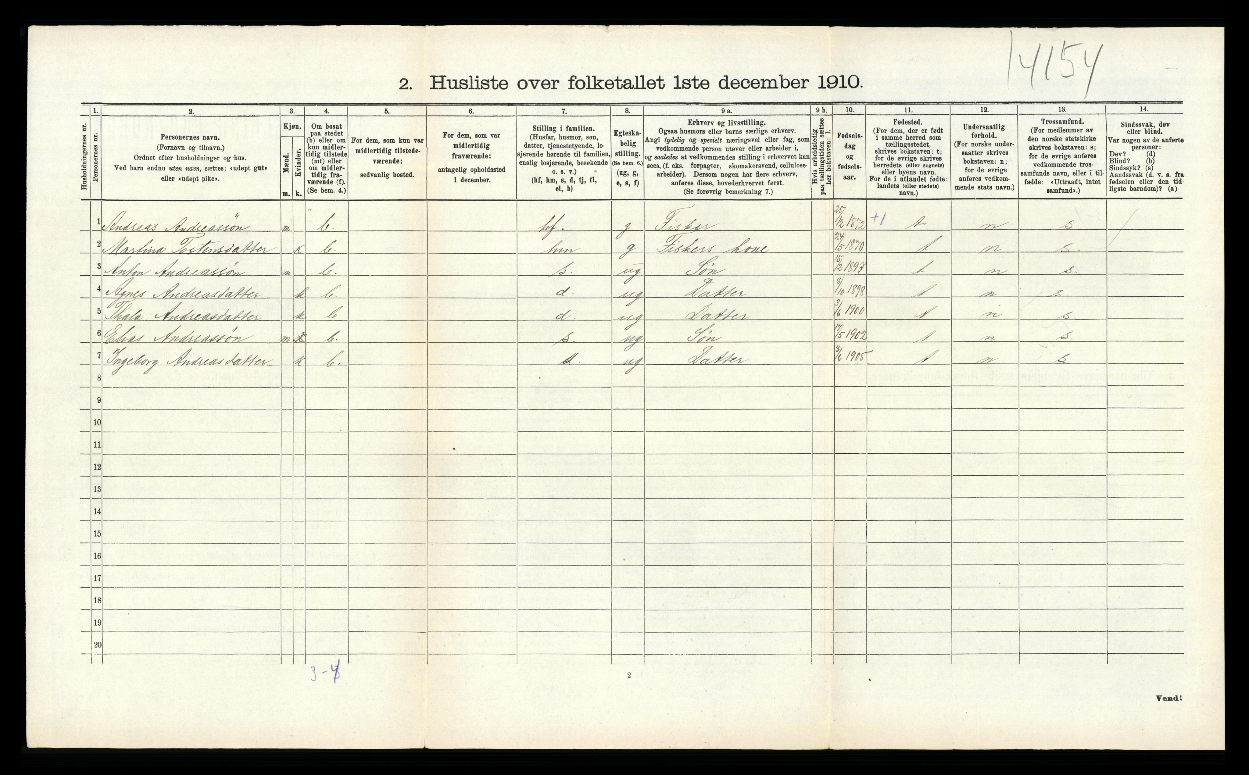 RA, 1910 census for Askøy, 1910, p. 1159