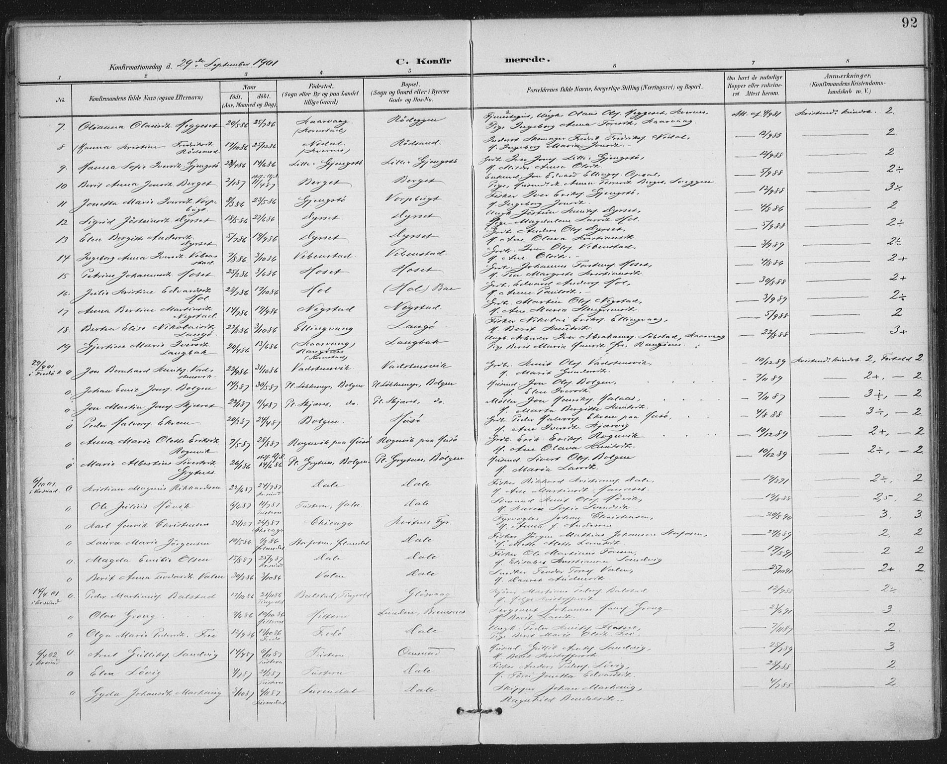 Ministerialprotokoller, klokkerbøker og fødselsregistre - Møre og Romsdal, AV/SAT-A-1454/569/L0820: Parish register (official) no. 569A06, 1900-1911, p. 92