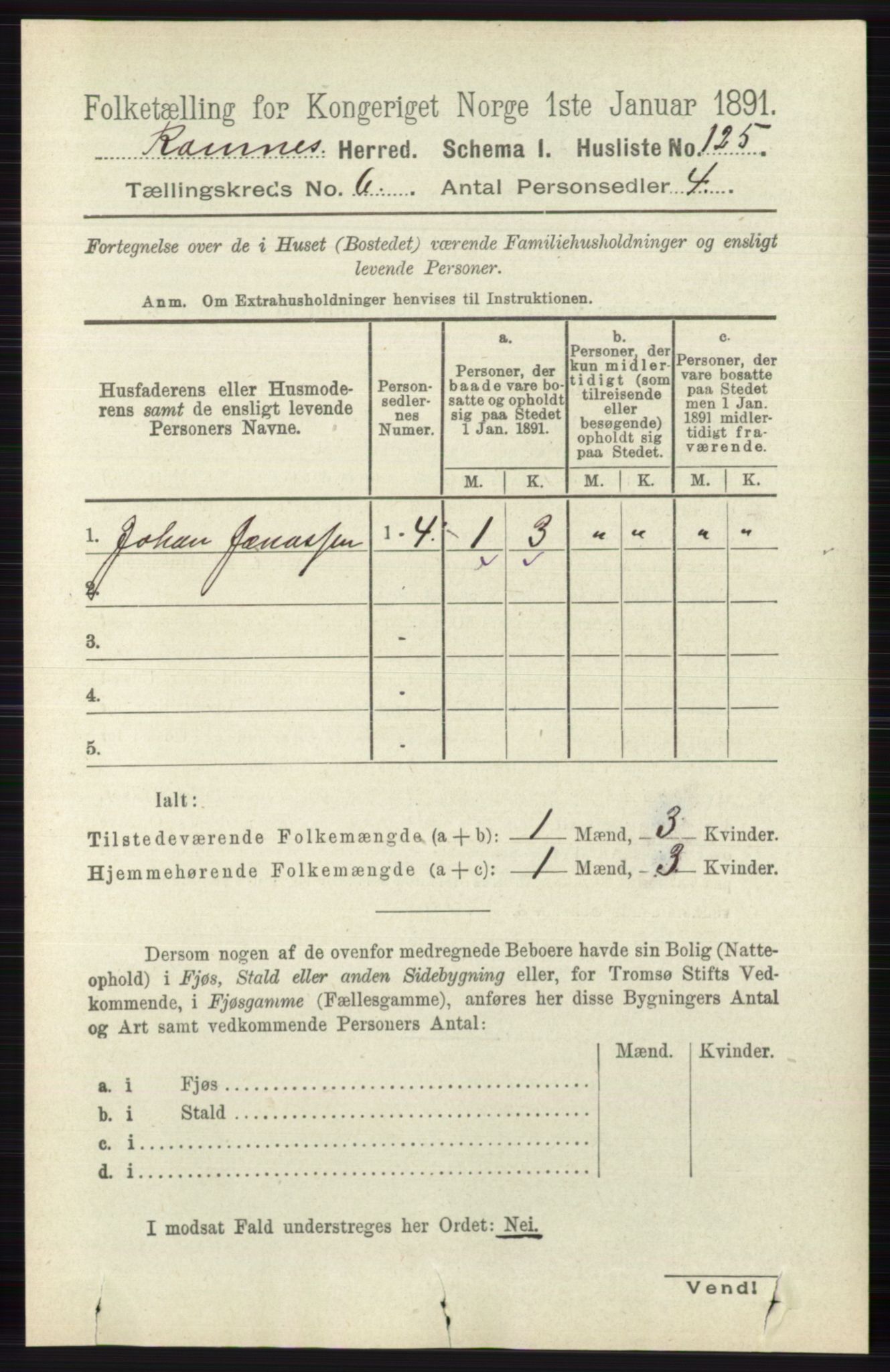 RA, 1891 census for 0718 Ramnes, 1891, p. 3314