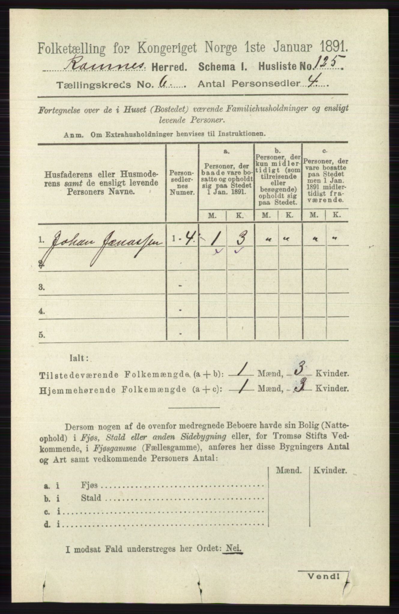 RA, 1891 census for 0718 Ramnes, 1891, p. 3314