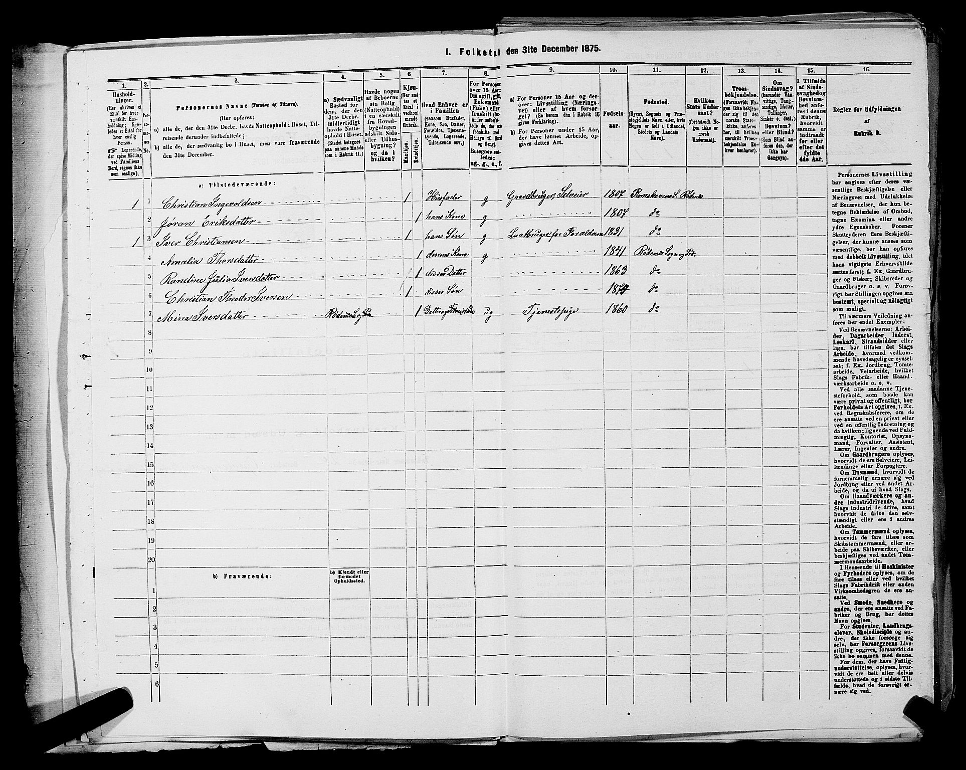 RA, 1875 census for 0120P Rødenes, 1875, p. 38