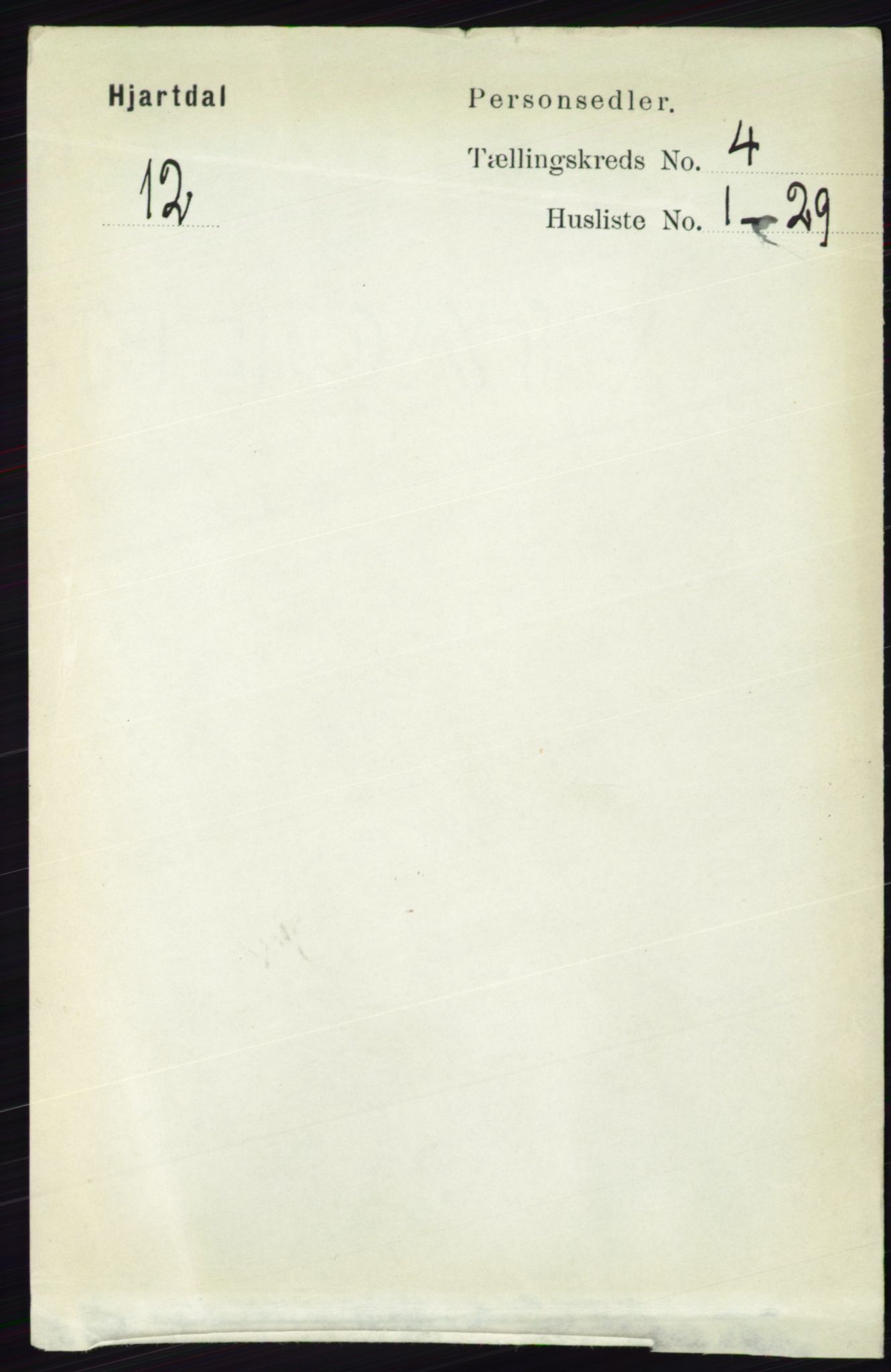 RA, 1891 census for 0827 Hjartdal, 1891, p. 1395