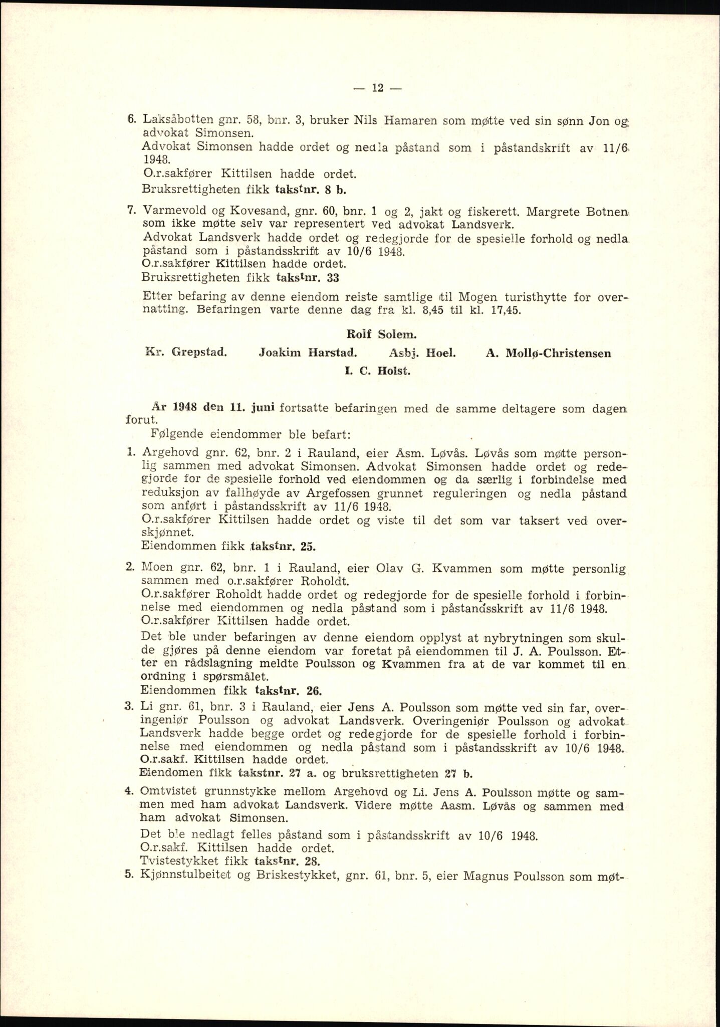 Vest-Telemark sorenskriveri, AV/SAKO-A-134/F/Fo/Fob/L0001: Skjønn/rettsbøker for kraftutbygging/veg, 1948-1963, p. 14