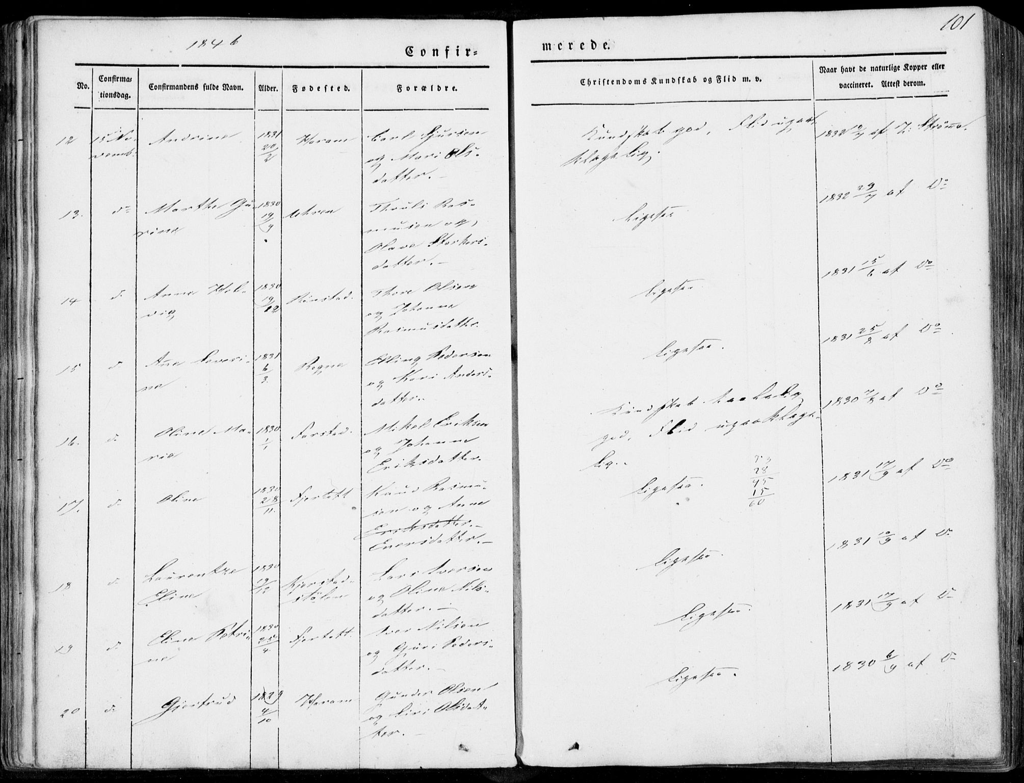 Ministerialprotokoller, klokkerbøker og fødselsregistre - Møre og Romsdal, SAT/A-1454/536/L0497: Parish register (official) no. 536A06, 1845-1865, p. 101