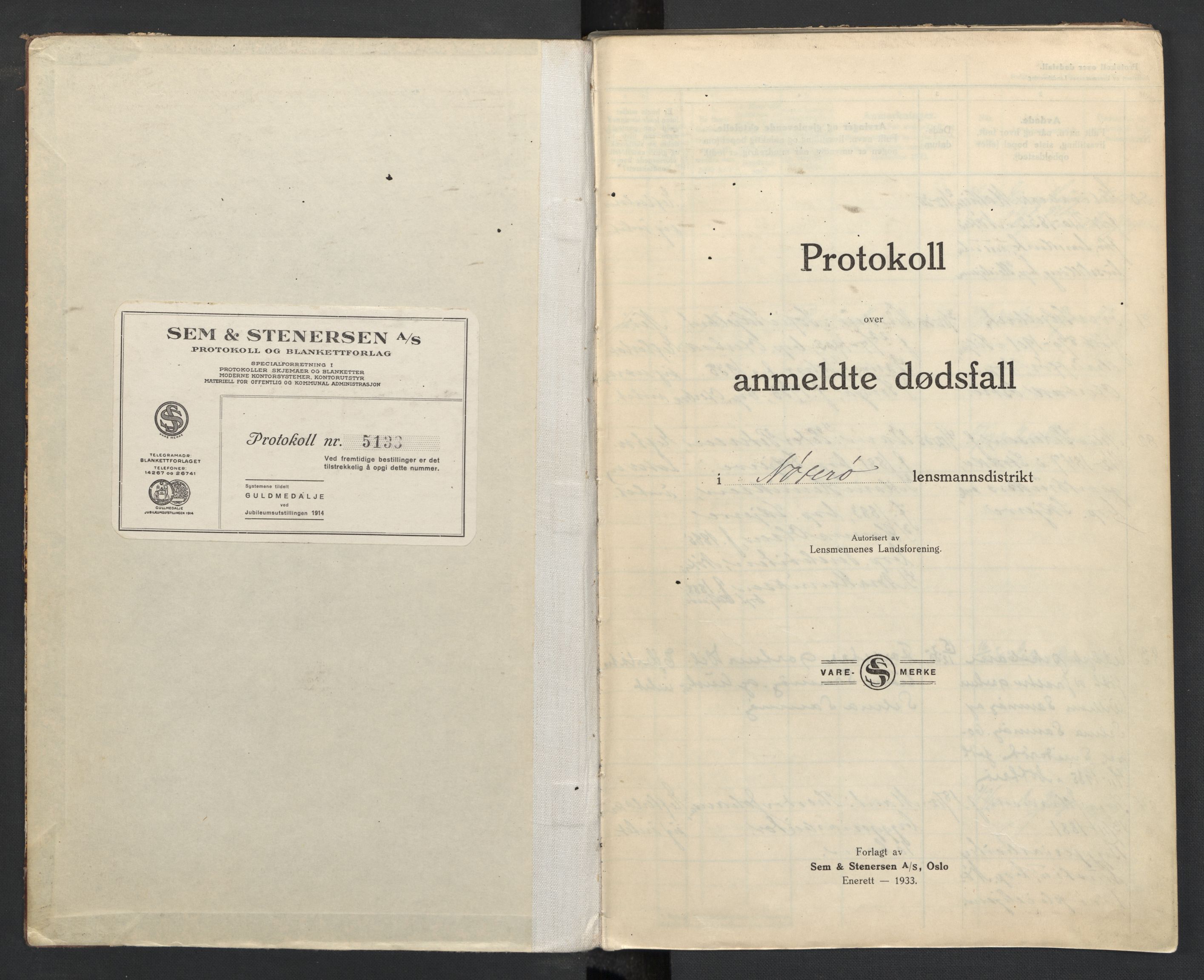 Nøtterøy lensmannskontor, AV/SAKO-A-540/H/Ha/L0006: Dødsfallsprotokoll, 1935-1940