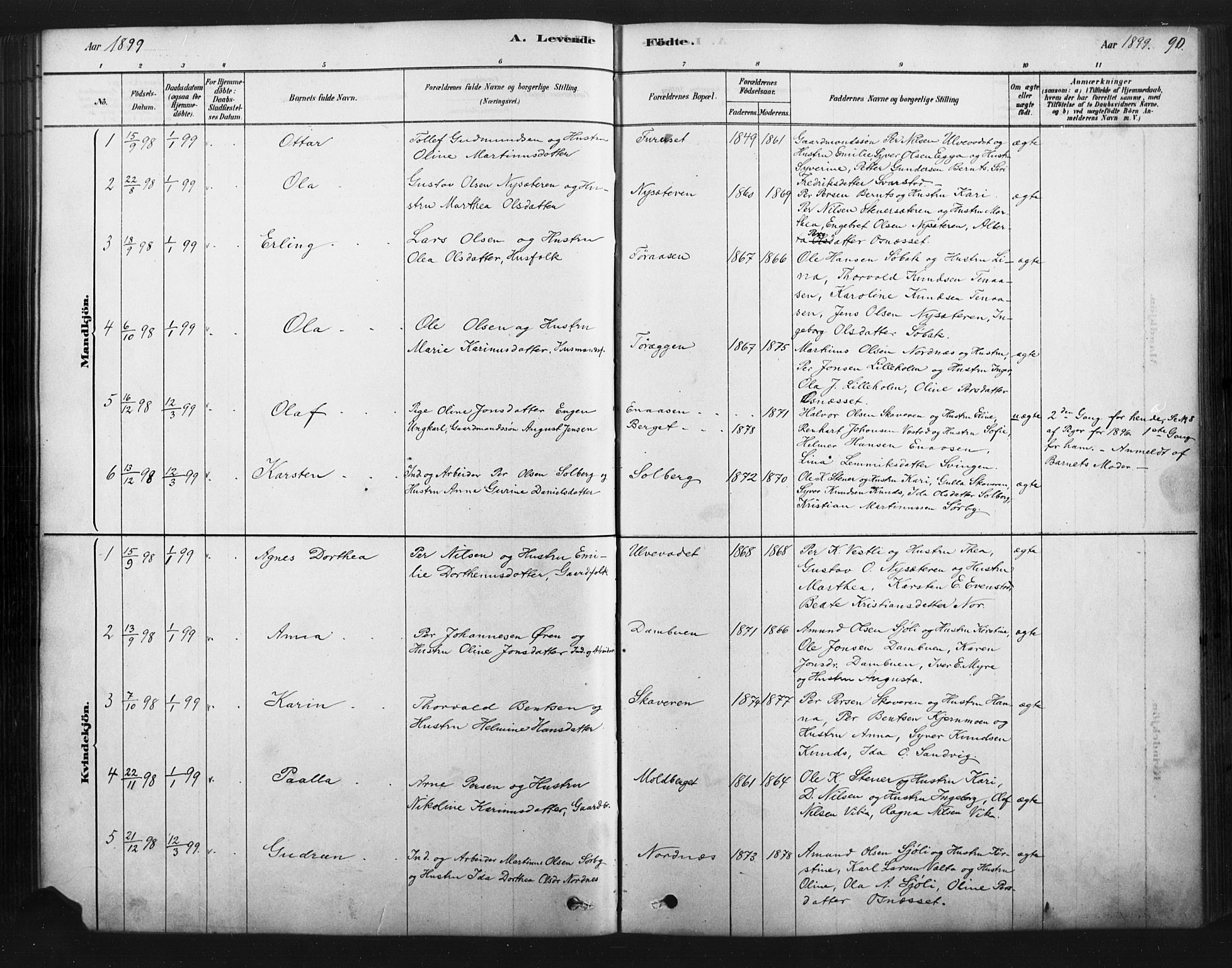 Åmot prestekontor, Hedmark, SAH/PREST-056/H/Ha/Haa/L0012: Parish register (official) no. 12, 1878-1901, p. 90