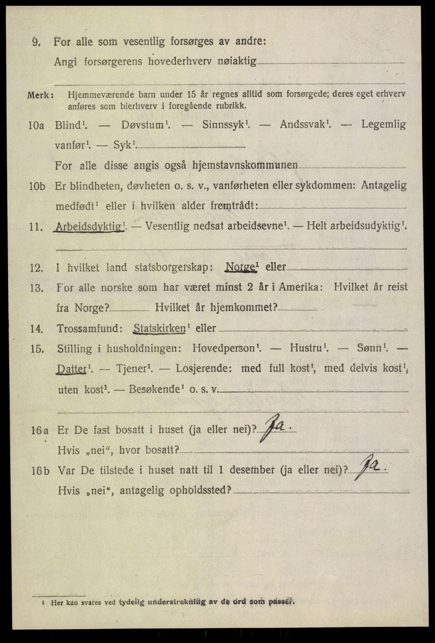 SAK, 1920 census for Mykland, 1920, p. 1333