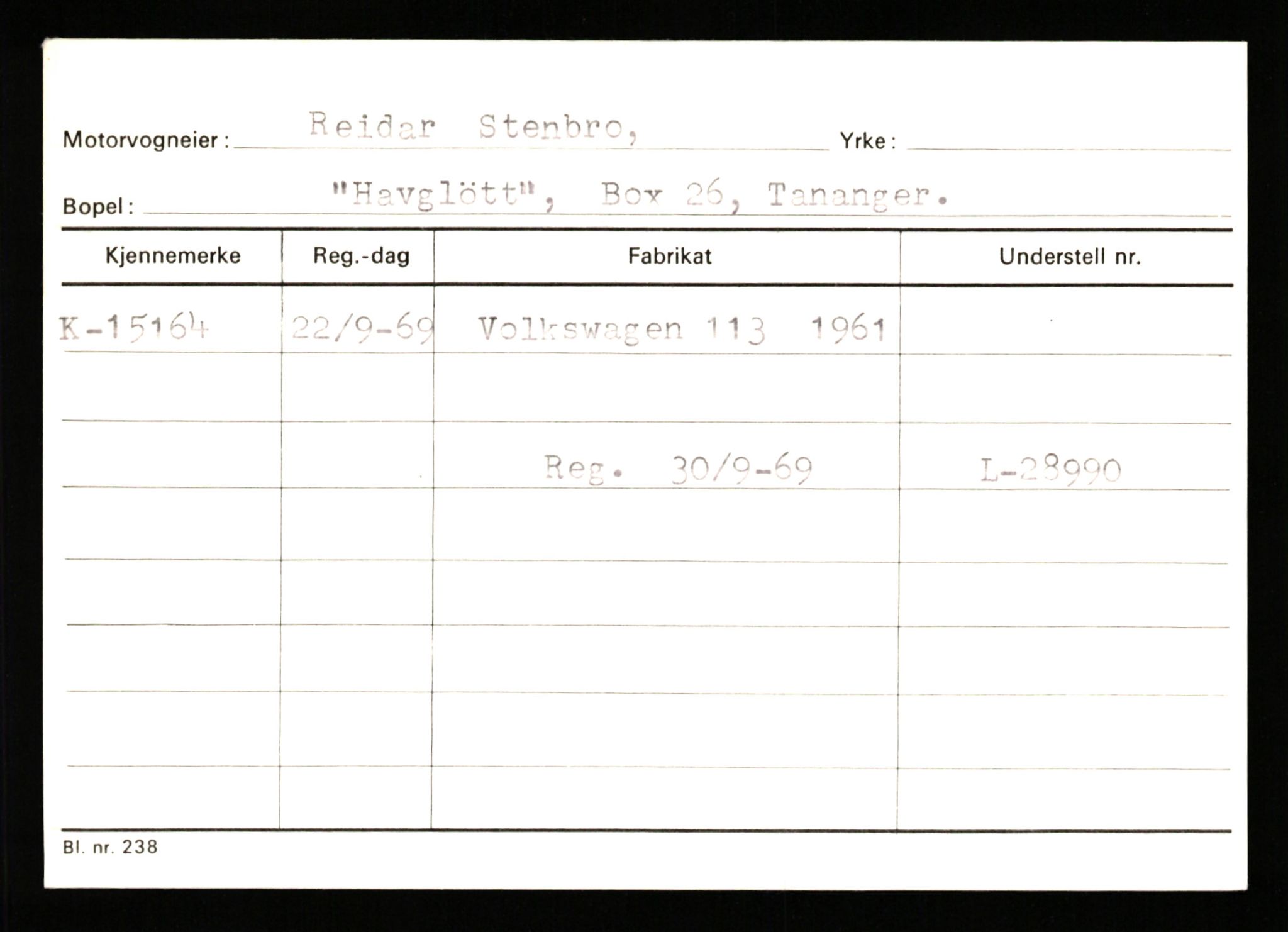 Stavanger trafikkstasjon, SAST/A-101942/0/G/L0003: Registreringsnummer: 10466 - 15496, 1930-1971, p. 2980