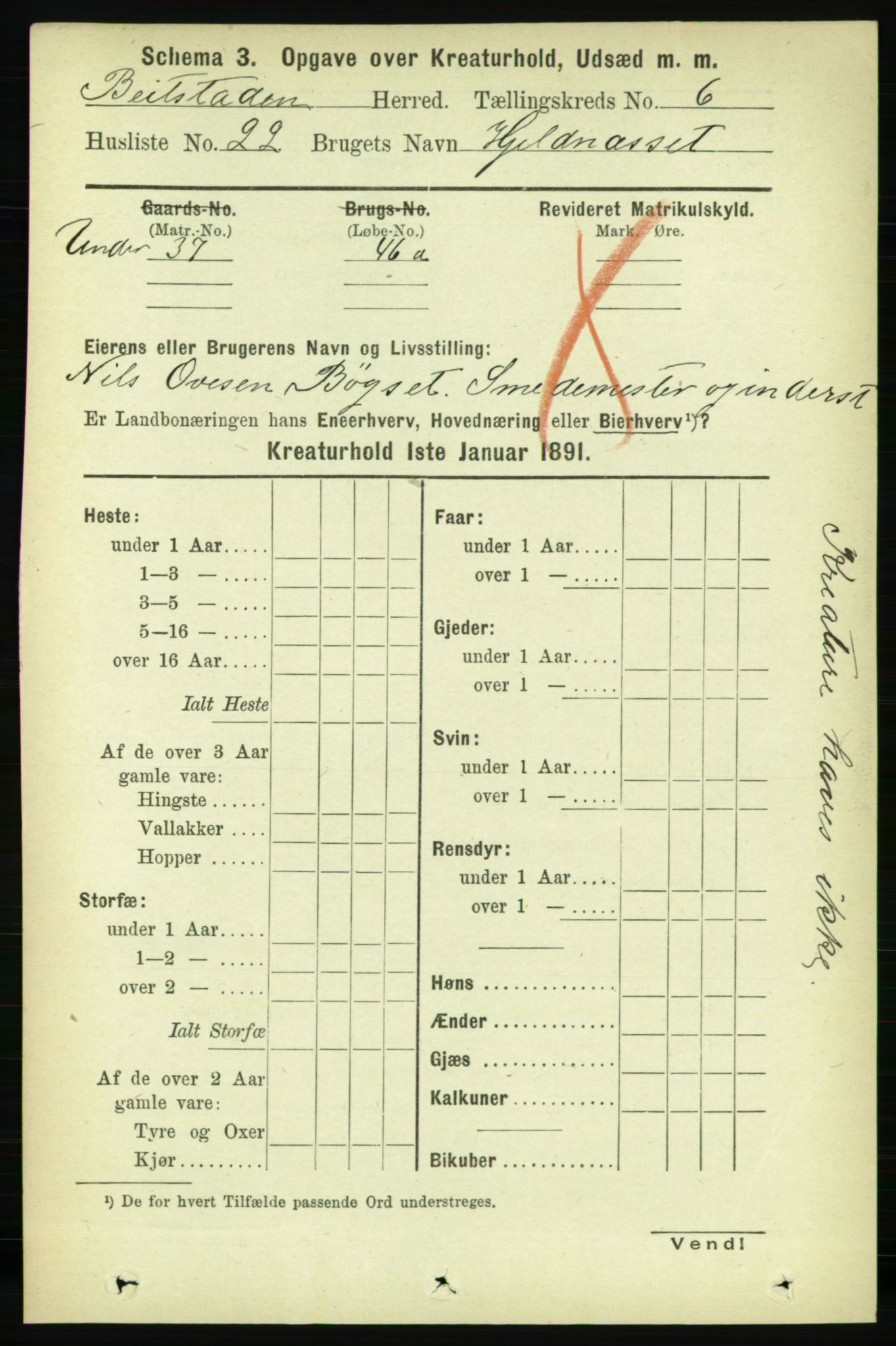 RA, 1891 census for 1727 Beitstad, 1891, p. 5892