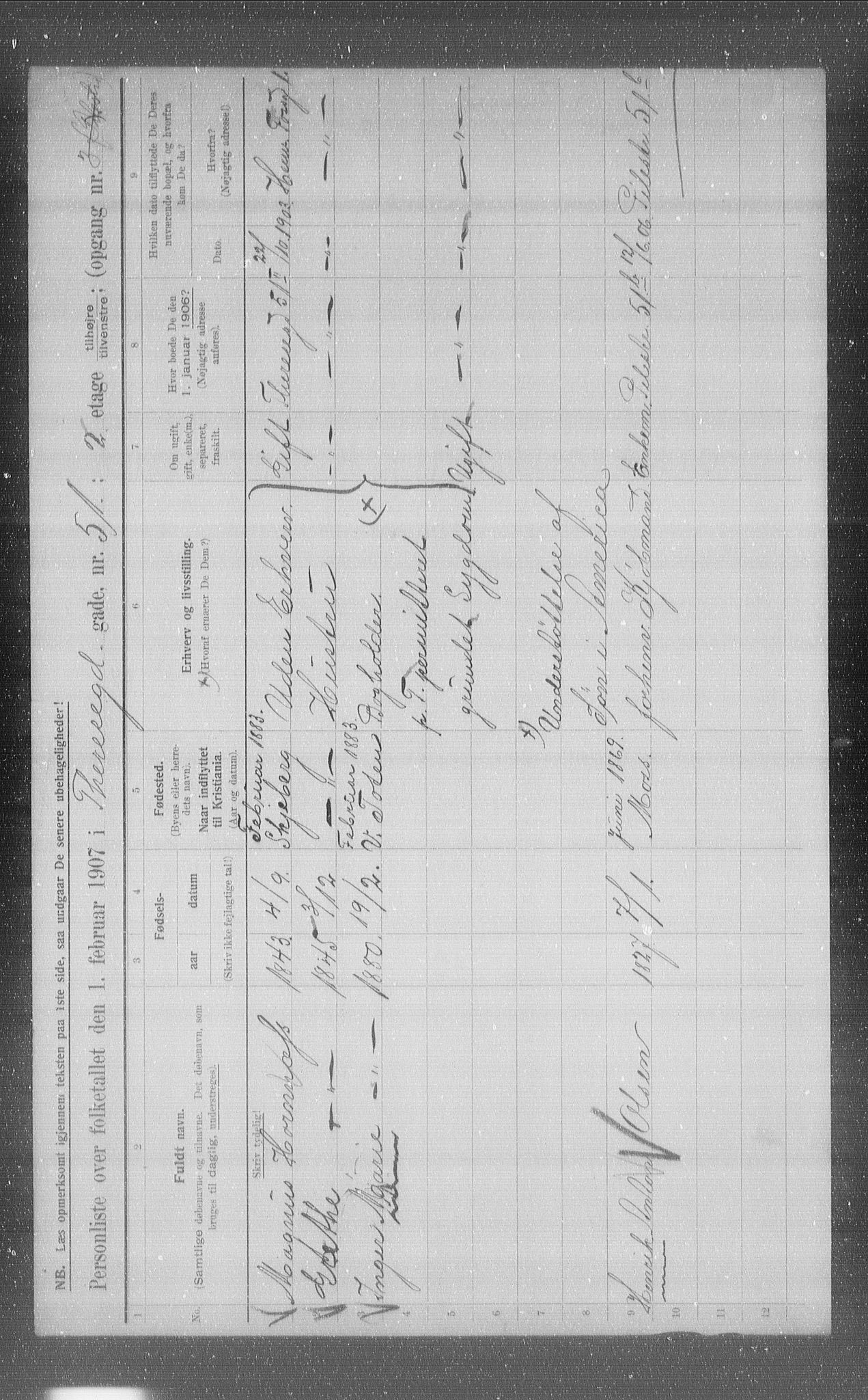 OBA, Municipal Census 1907 for Kristiania, 1907, p. 55361