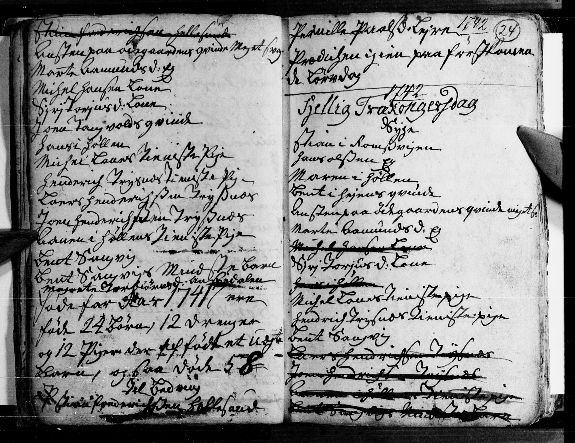 Søgne sokneprestkontor, SAK/1111-0037/F/Fa/Fab/L0002: Parish register (official) no. A 2, 1741-1750, p. 24