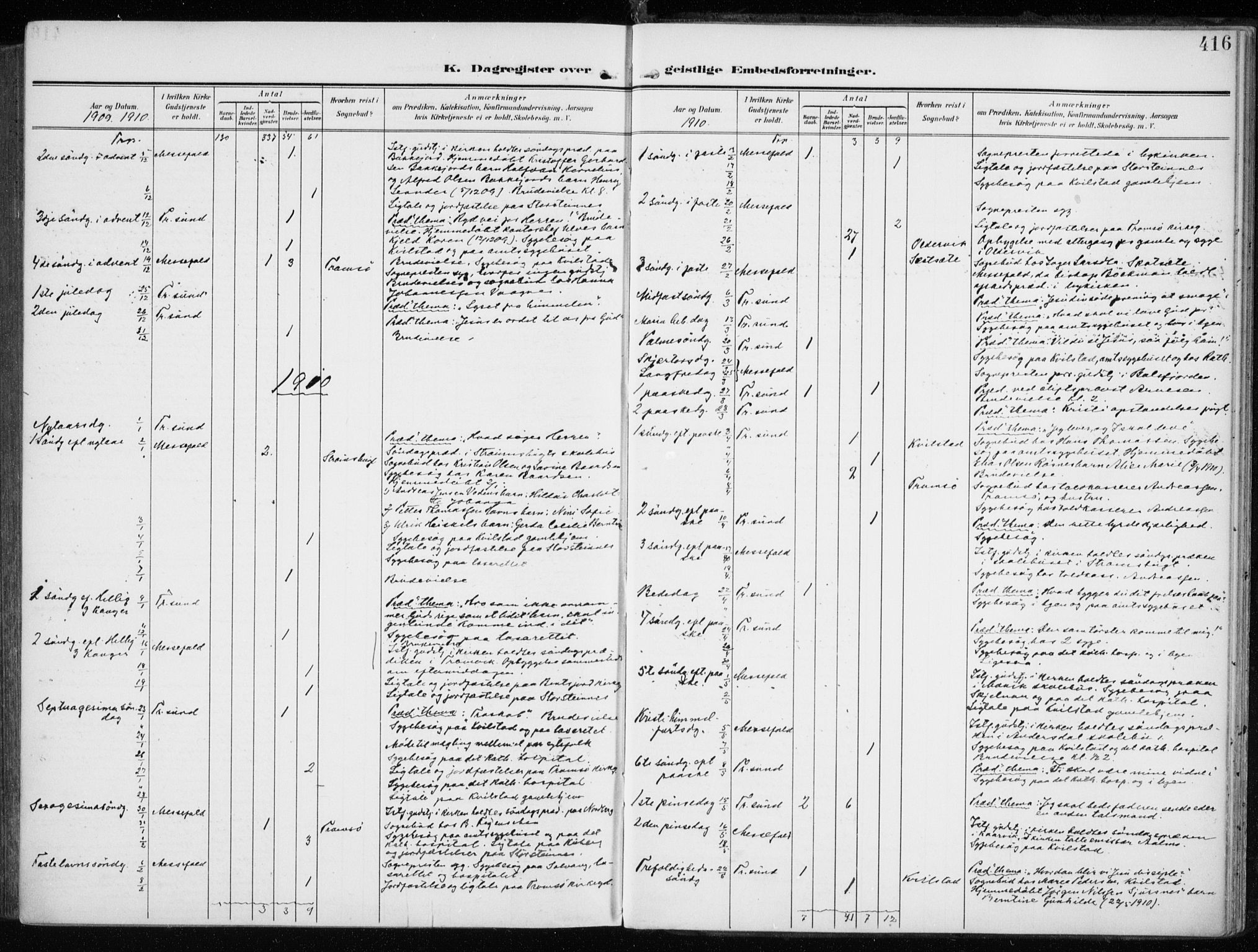 Tromsøysund sokneprestkontor, AV/SATØ-S-1304/G/Ga/L0007kirke: Parish register (official) no. 7, 1907-1914, p. 416
