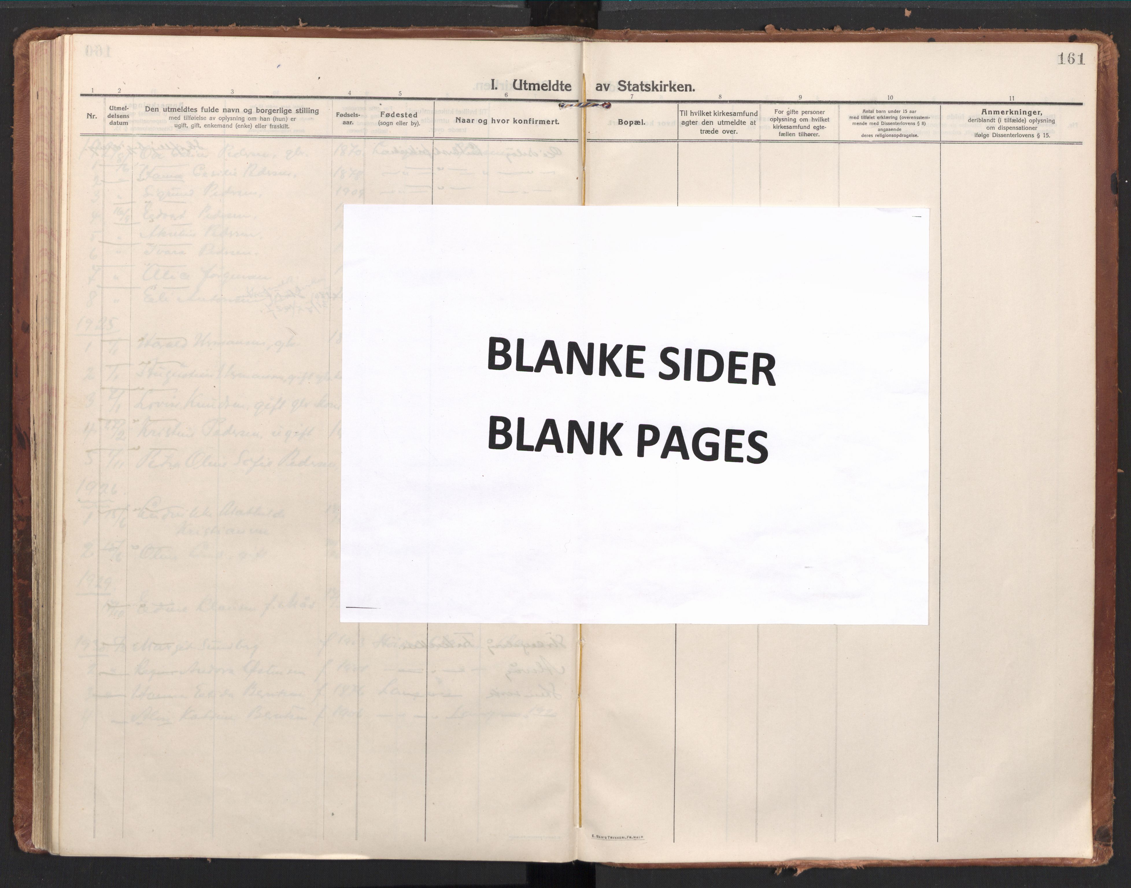 Ministerialprotokoller, klokkerbøker og fødselsregistre - Nordland, AV/SAT-A-1459/894/L1357: Parish register (official) no. 894A03, 1913-1934, p. 161