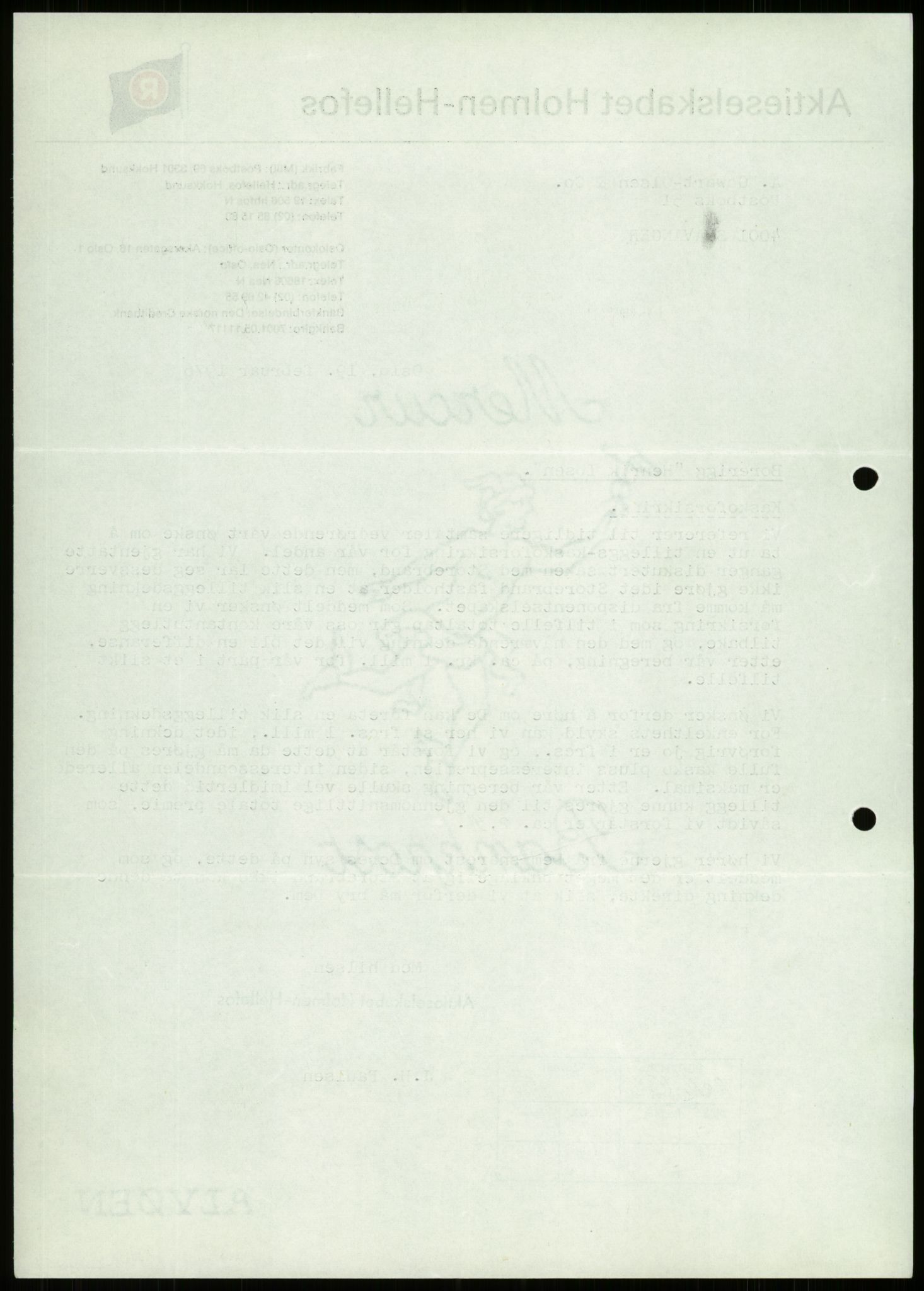 Pa 1503 - Stavanger Drilling AS, AV/SAST-A-101906/D/L0007: Korrespondanse og saksdokumenter, 1974-1981, p. 186