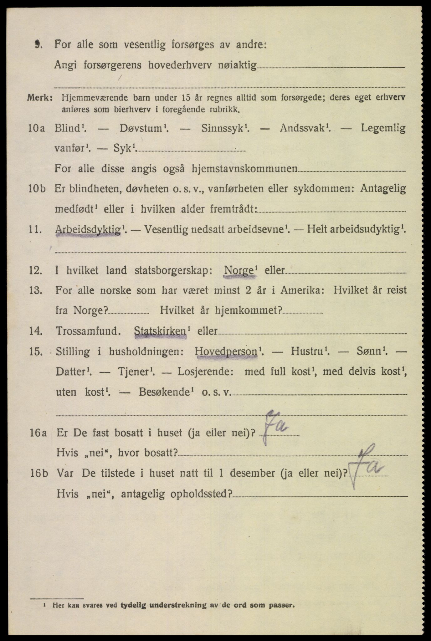 SAK, 1920 census for Øvre Sirdal, 1920, p. 1314