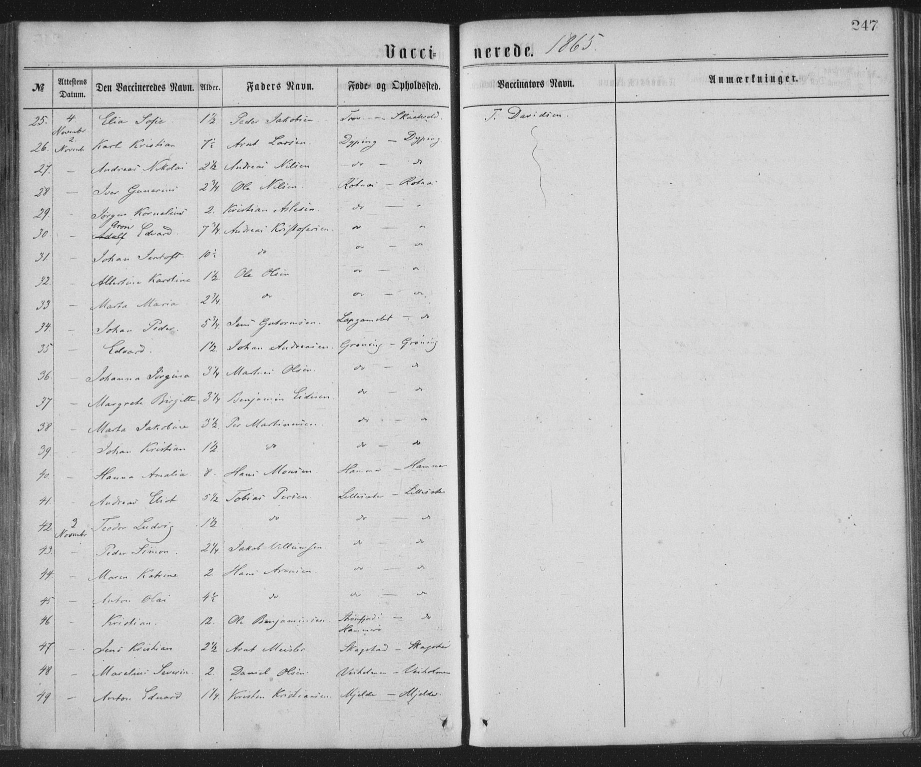 Ministerialprotokoller, klokkerbøker og fødselsregistre - Nordland, AV/SAT-A-1459/855/L0801: Parish register (official) no. 855A09, 1864-1874, p. 247