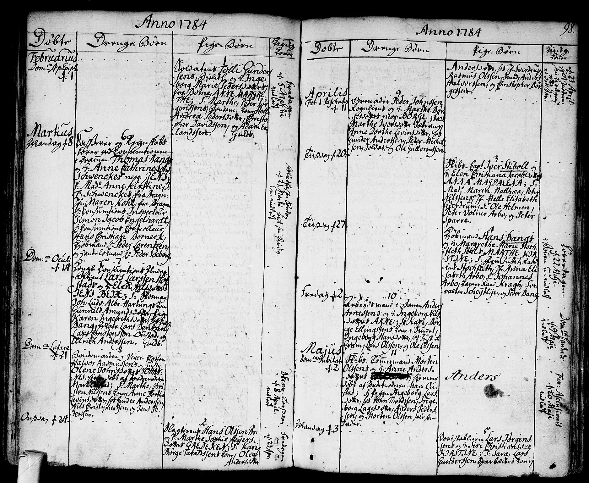 Strømsø kirkebøker, AV/SAKO-A-246/F/Fa/L0009: Parish register (official) no. I 9, 1752-1791, p. 98