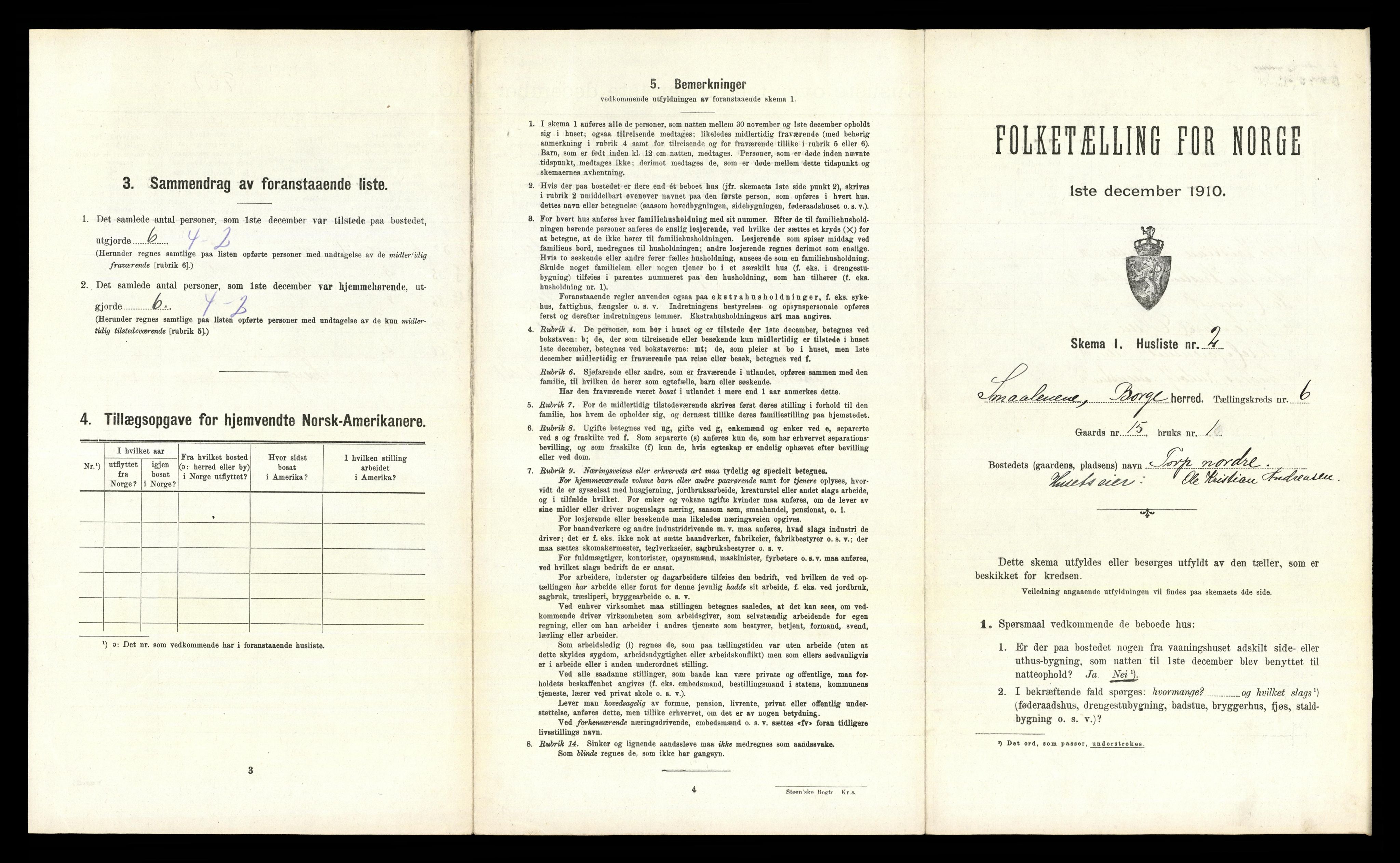 RA, 1910 census for Borge, 1910, p. 738